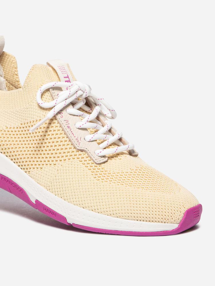 Chaussures de running Femme - JELLINA Jaune Pâle / Fuchsia 2/5