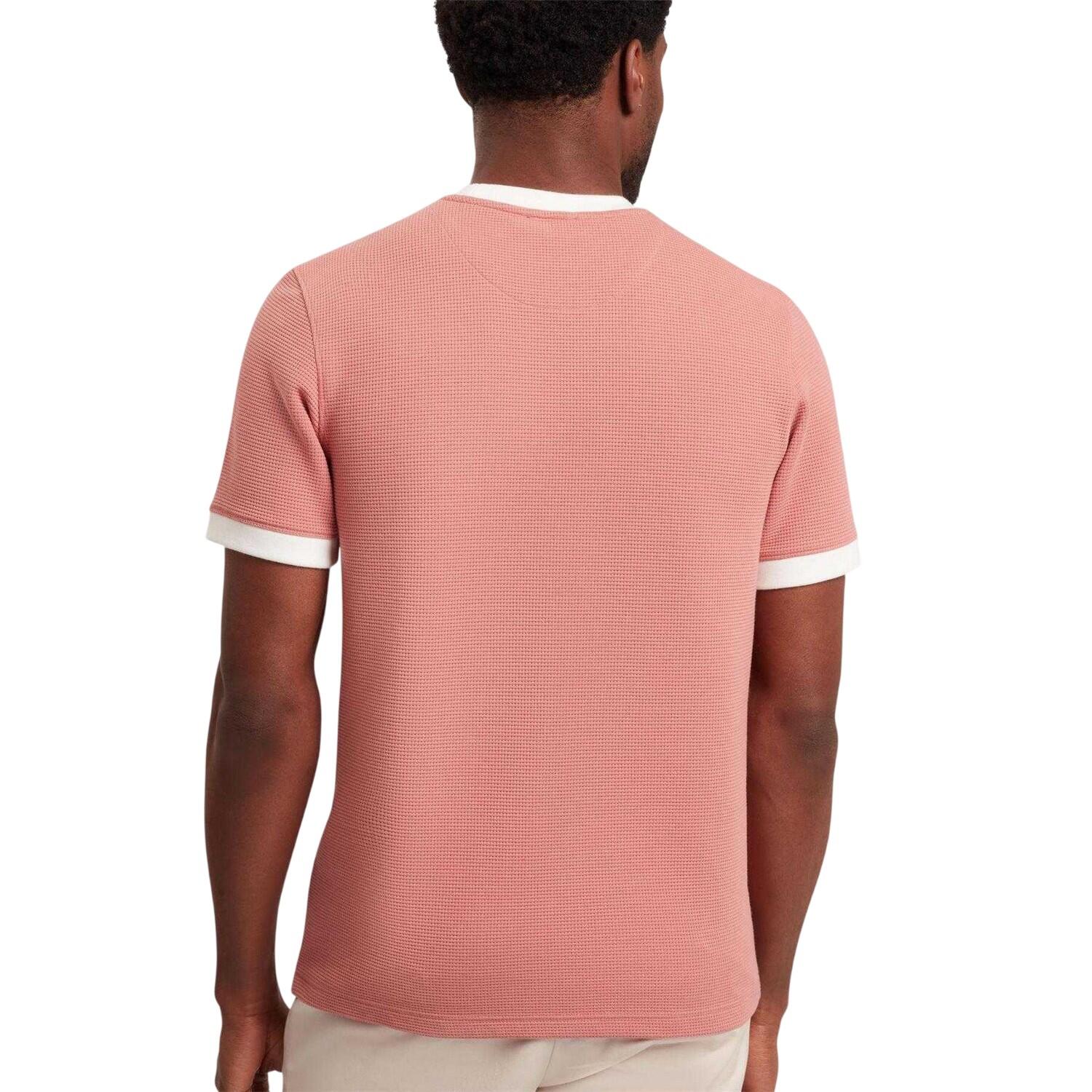 Mens Ringer TShirt (Mid Pink) 3/4