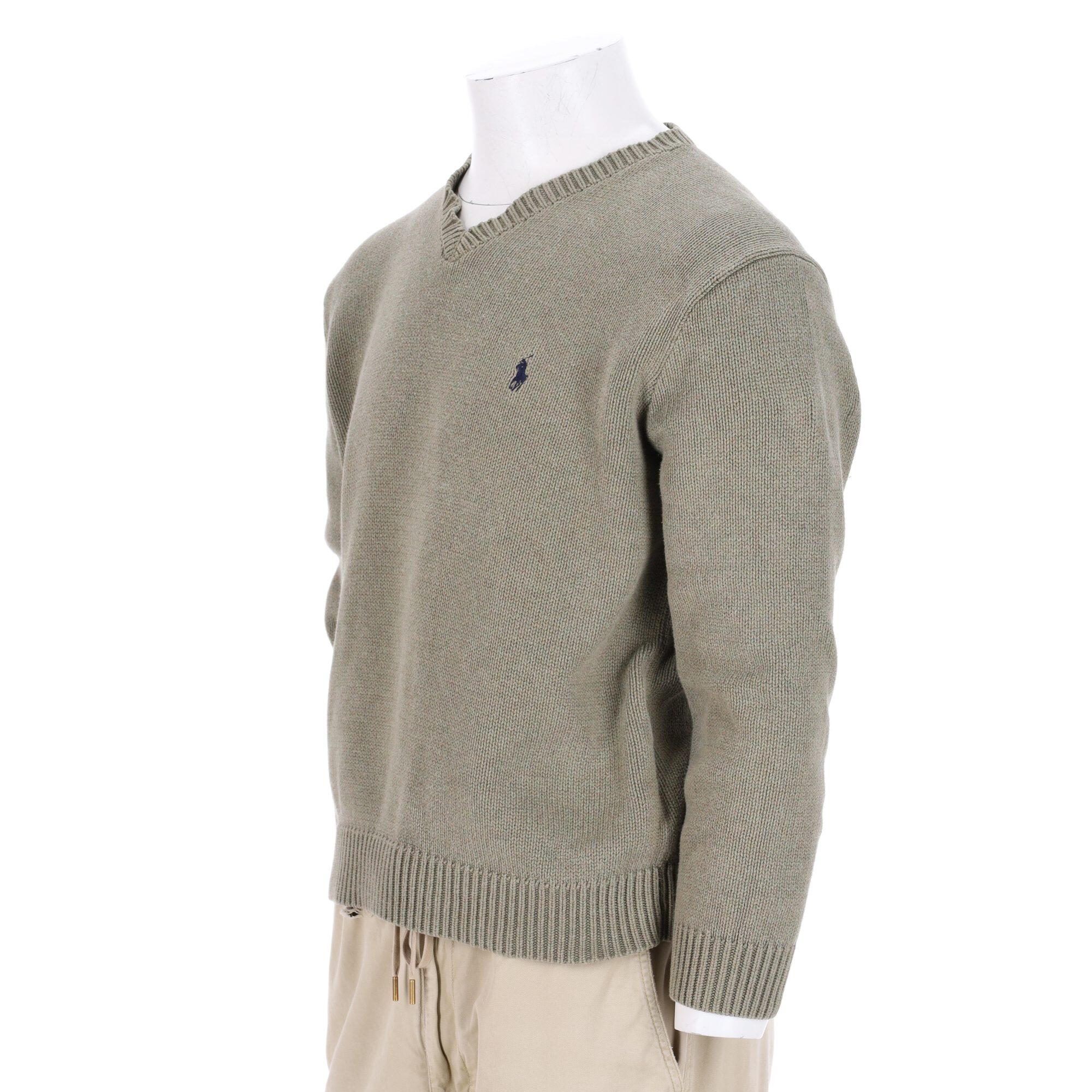 Seconde vie - Pull Homme  Col V Vert - Excellent 4/7