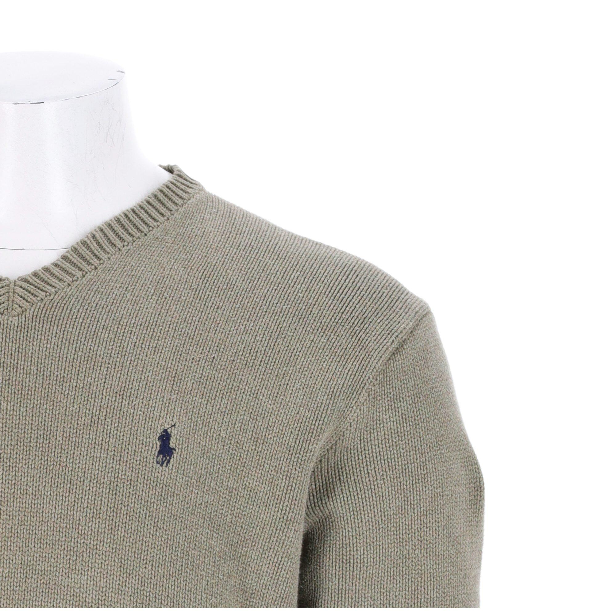 Seconde vie - Pull Homme  Col V Vert - Excellent 6/7