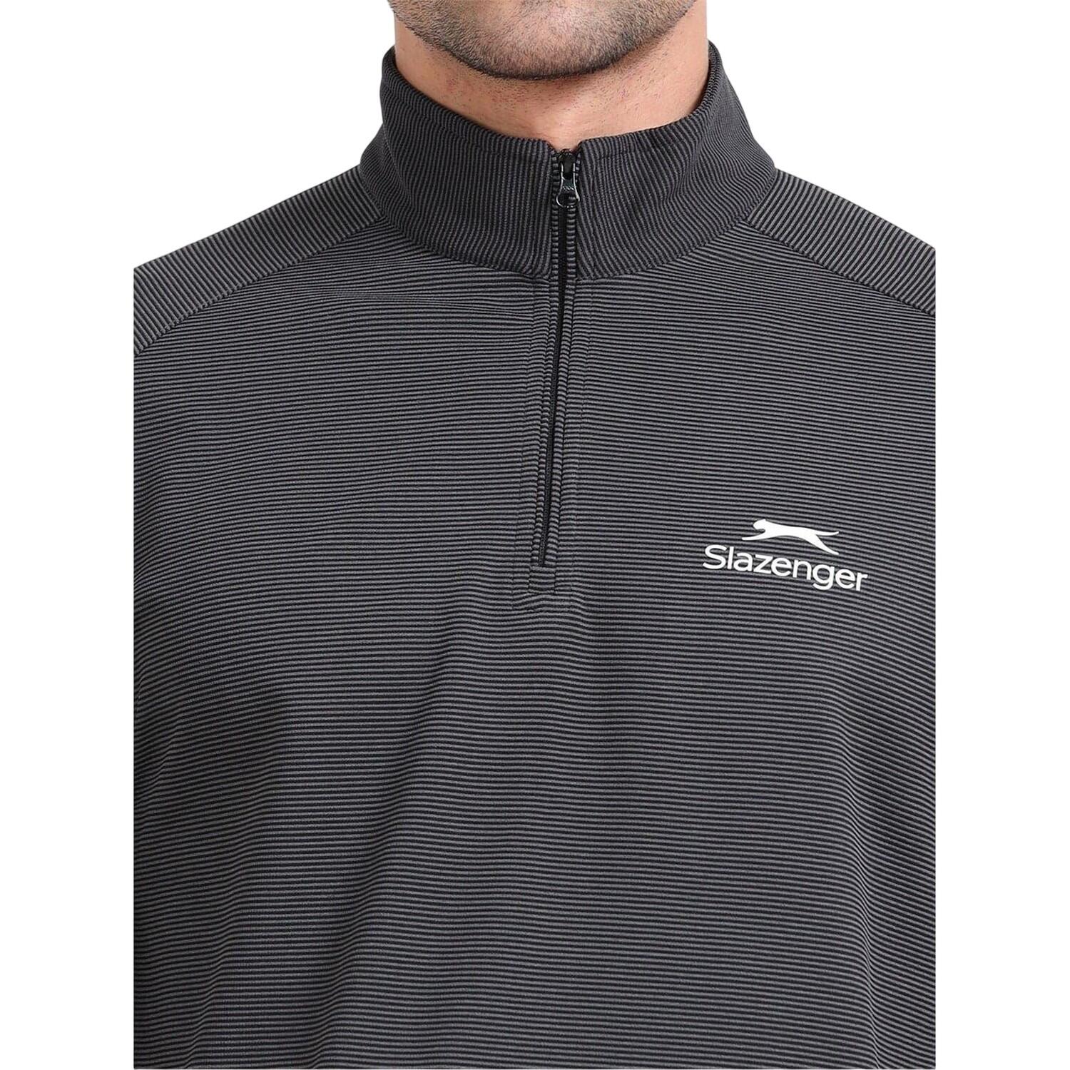 Mens Quarter Zip Sweatshirt (Grey) 3/4