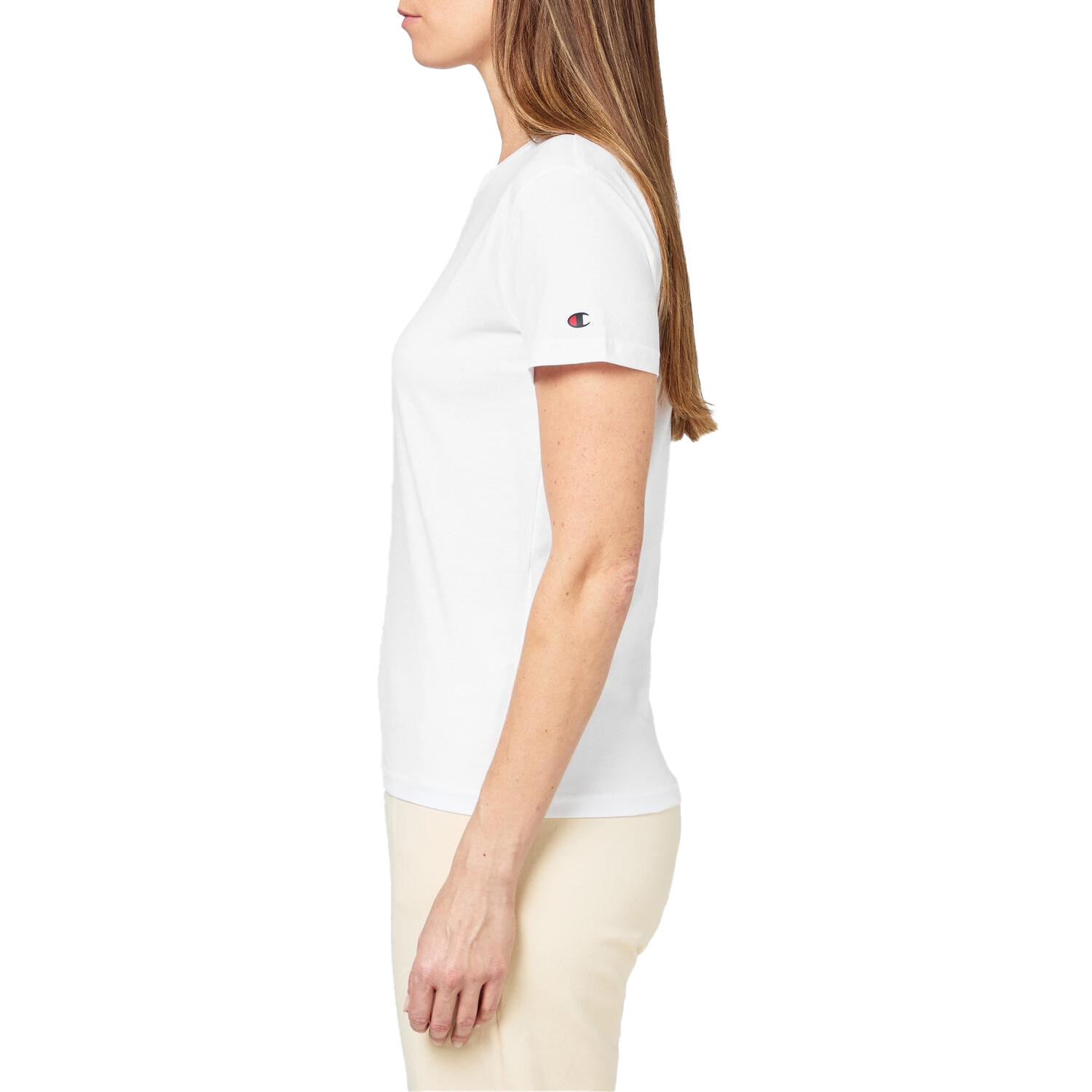 Maglietta Logo Piccolo Girocollo Donna Misura Confezione 2 Champion Bianco 3/4