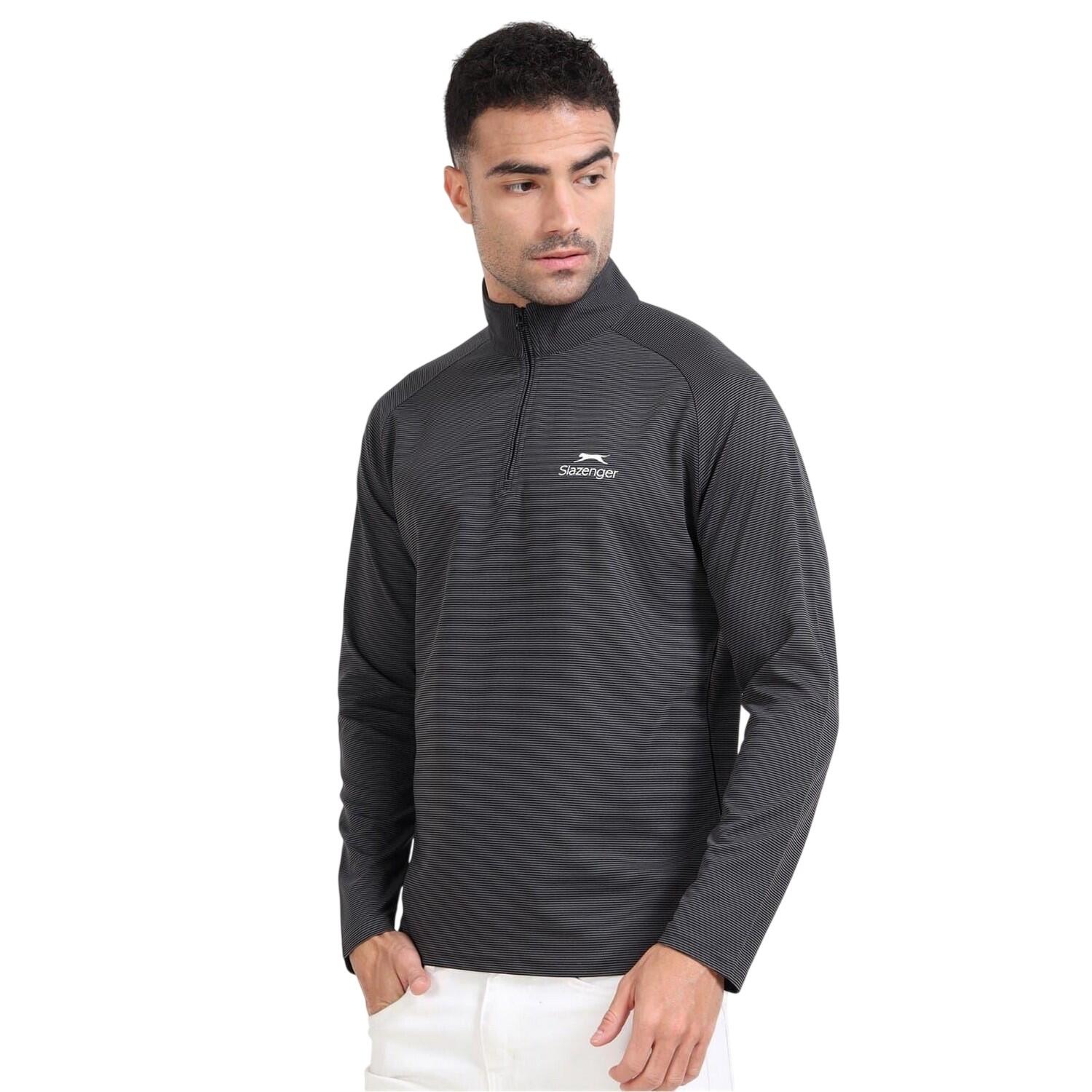 Mens Quarter Zip Sweatshirt (Grey) 4/4