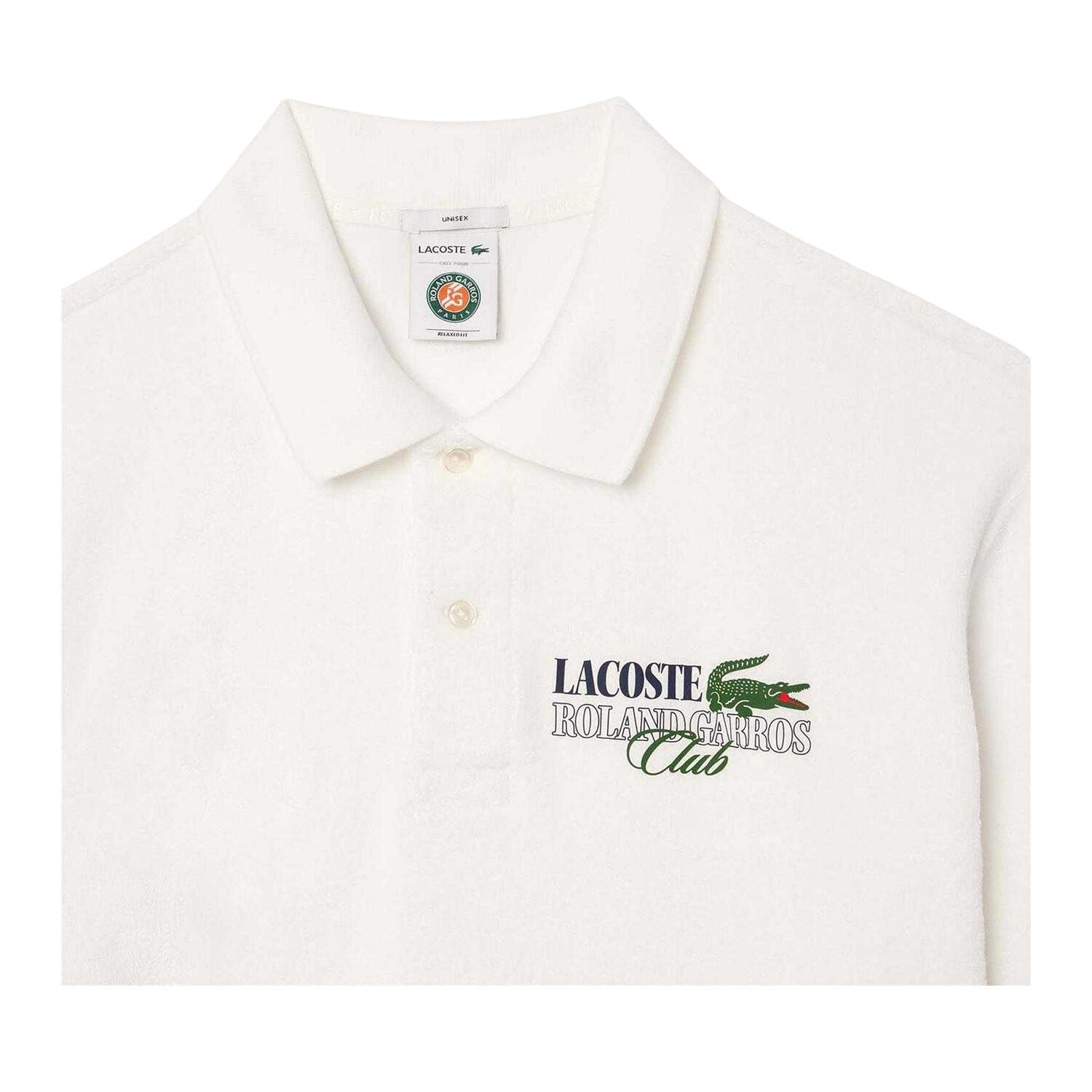 Unisex Adult Roland Garros Edition Terrycloth Tennis Polo Shirt (Cream) 3/4