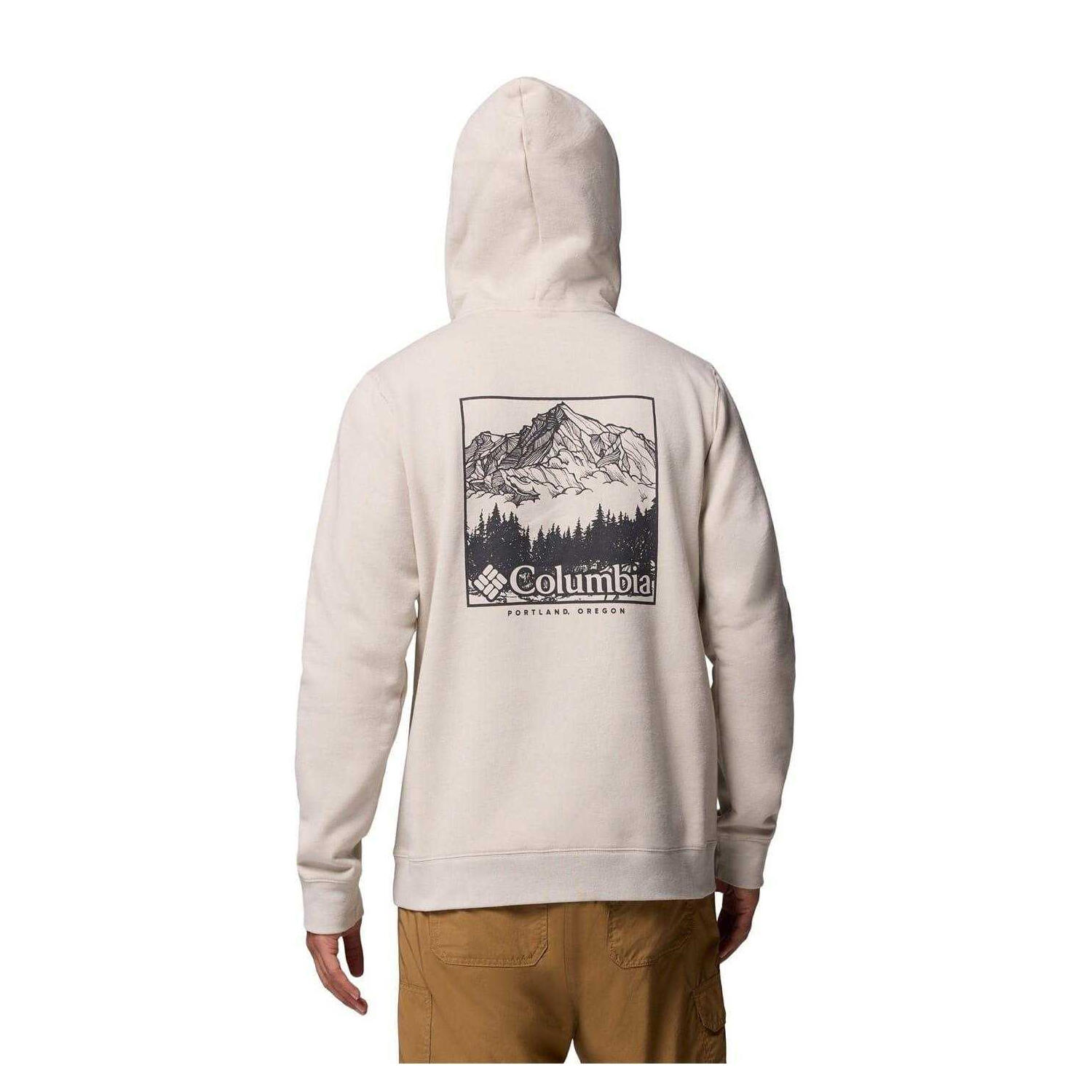 Mens Trek Graphic Print Pullover Hoodie (Dark Stone) 2/3