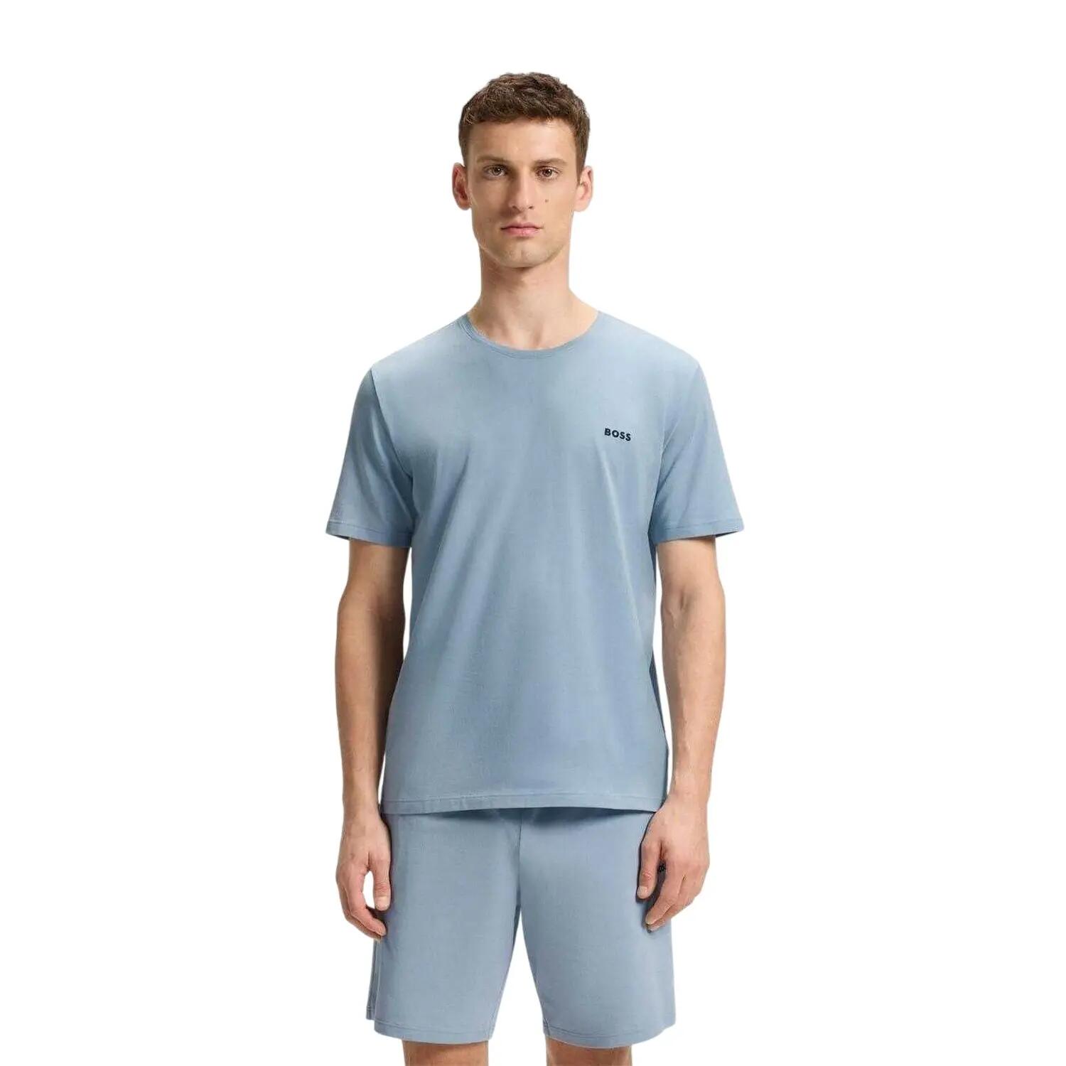Maglietta Girocollo Maniche Corte Uomo Boss Mixmatch Blu 4/4