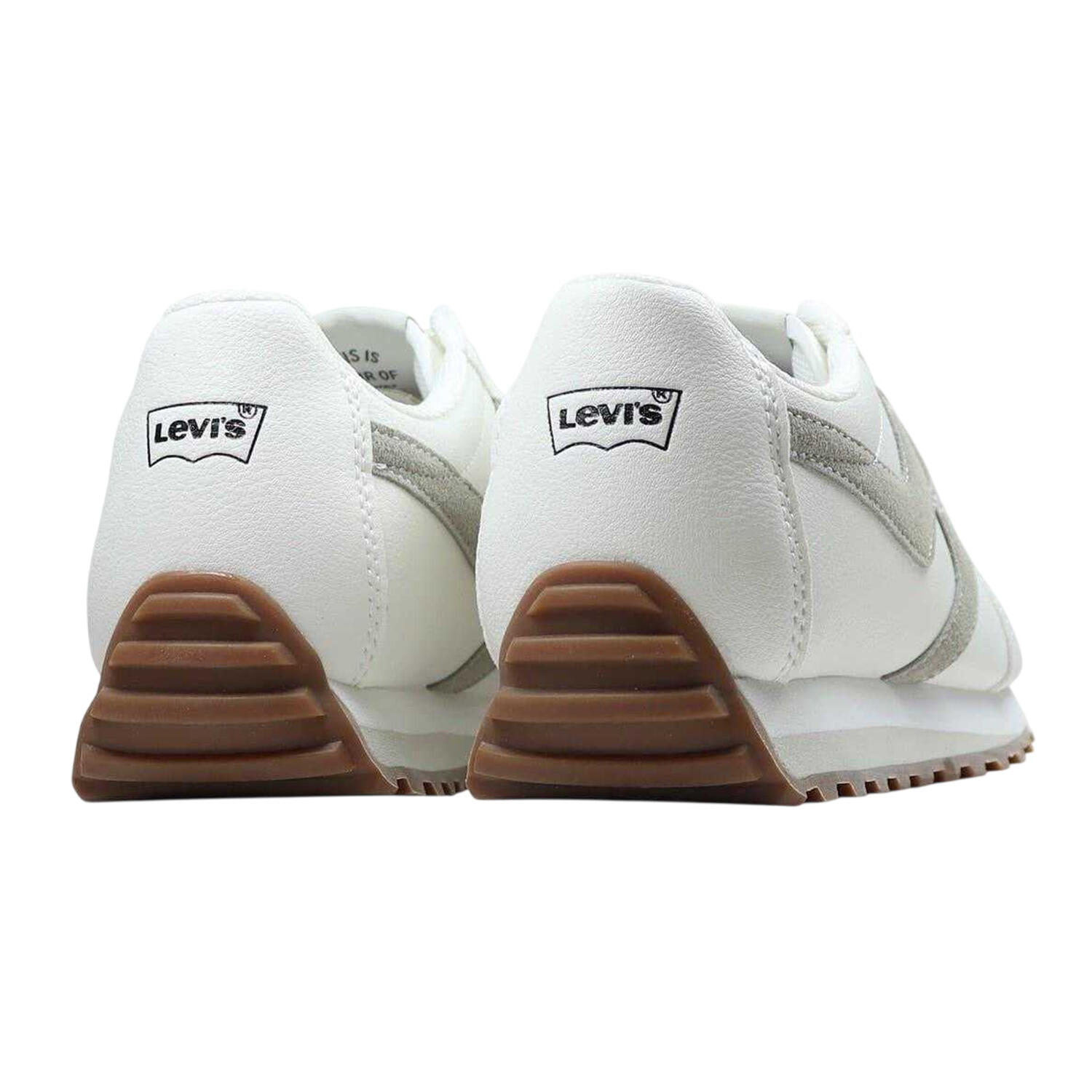 Womens/Ladies Leather Trainers (White/Stone) 2/5