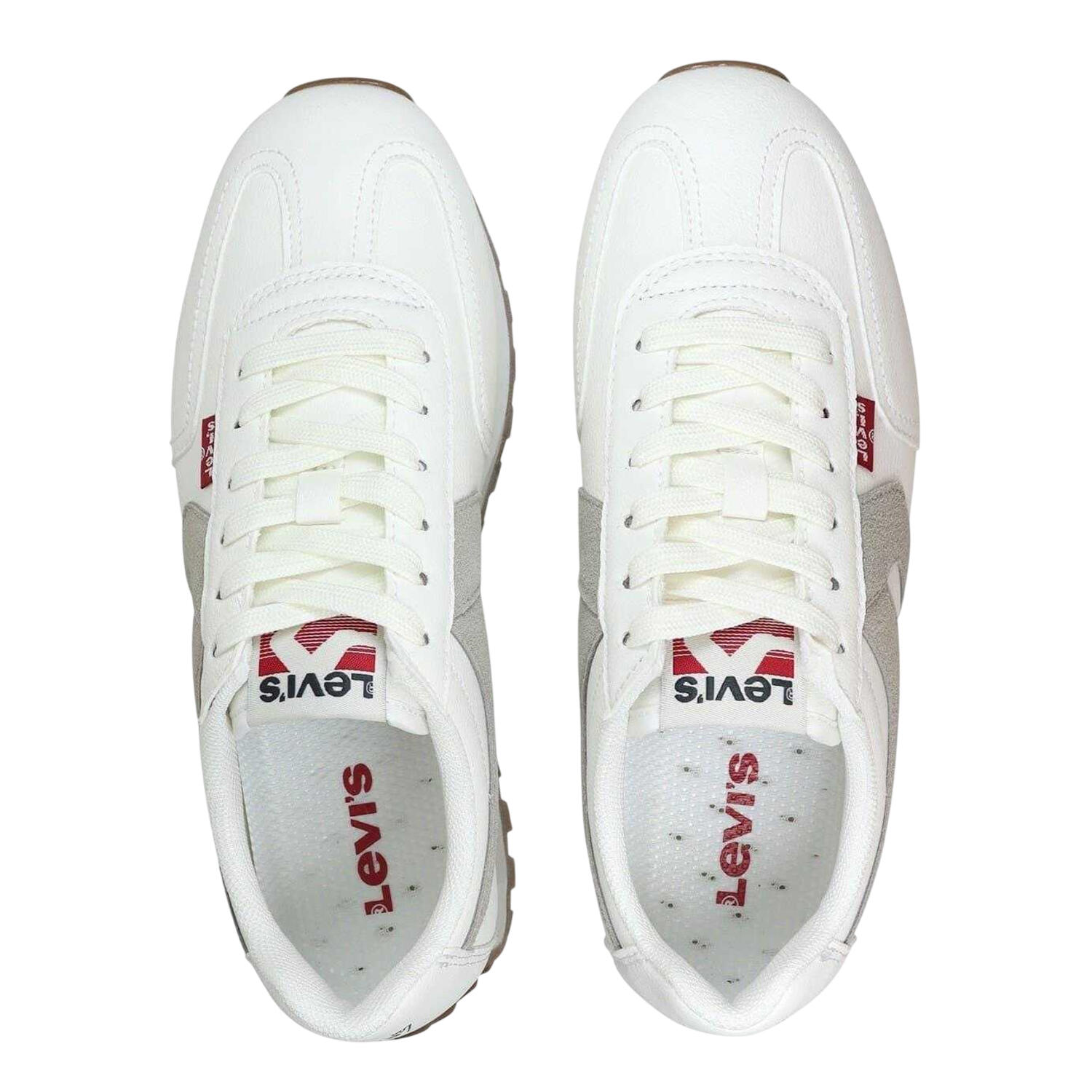 Womens/Ladies Leather Trainers (White/Stone) 4/5