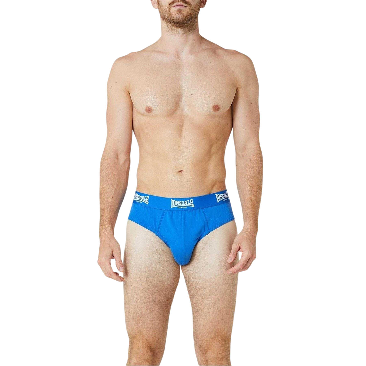Slips für , Kontrastfarbener Bund (2erPack) Herren Blau 3/3