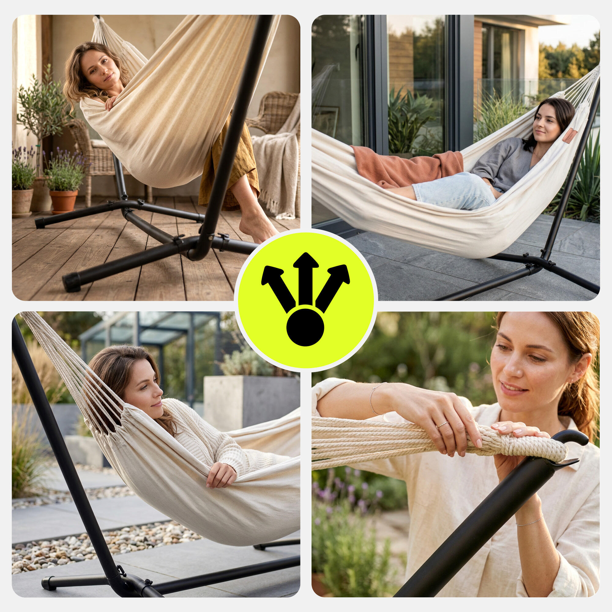 Supporto Amaca Acciaio Nero 295x100x96 Cm 110 Kg Conforme EN 581 supporto-amaca-acciaio-nero-295x100x96-cm-110-kg-conforme-en-581