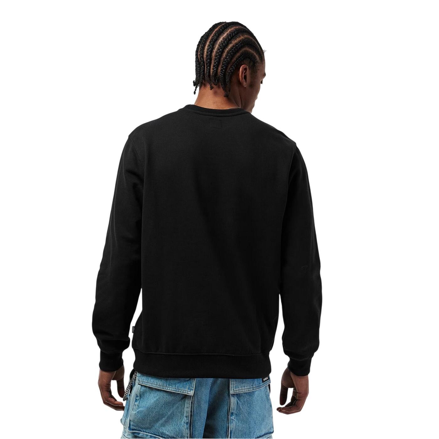 "Classic III" Sweatshirt für Damen Unisex, Rundhalsausschnitt Herren Schwarz 2/4