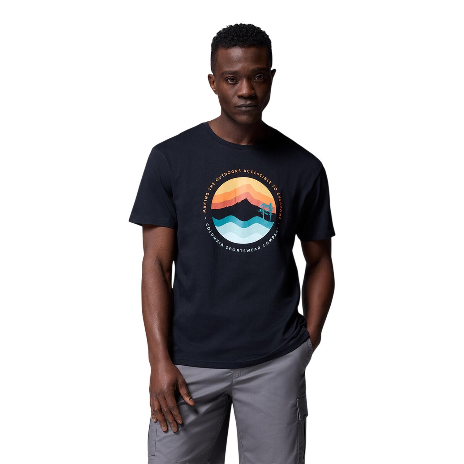 "Path Lake II" TShirt für , Rundhalsausschnitt, Regulär Herren Schwarz 2/4