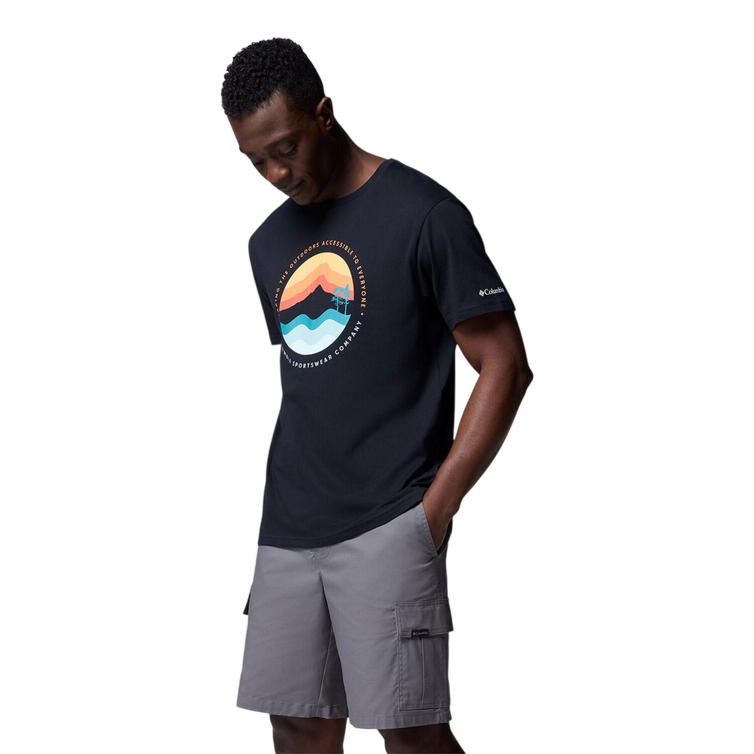 "Path Lake II" TShirt für , Rundhalsausschnitt, Regulär Herren Schwarz 4/4