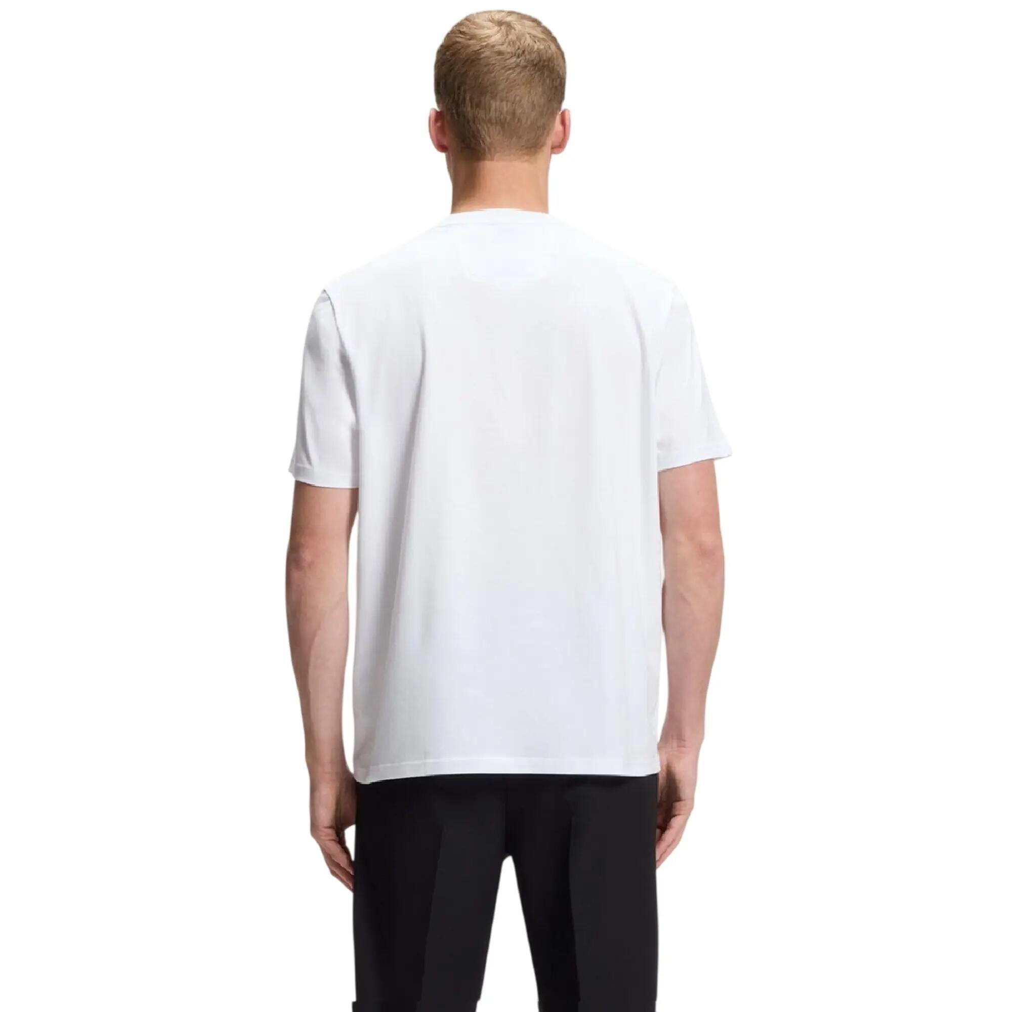 Mens Geometric Stretch Regular TShirt (White) 3/4