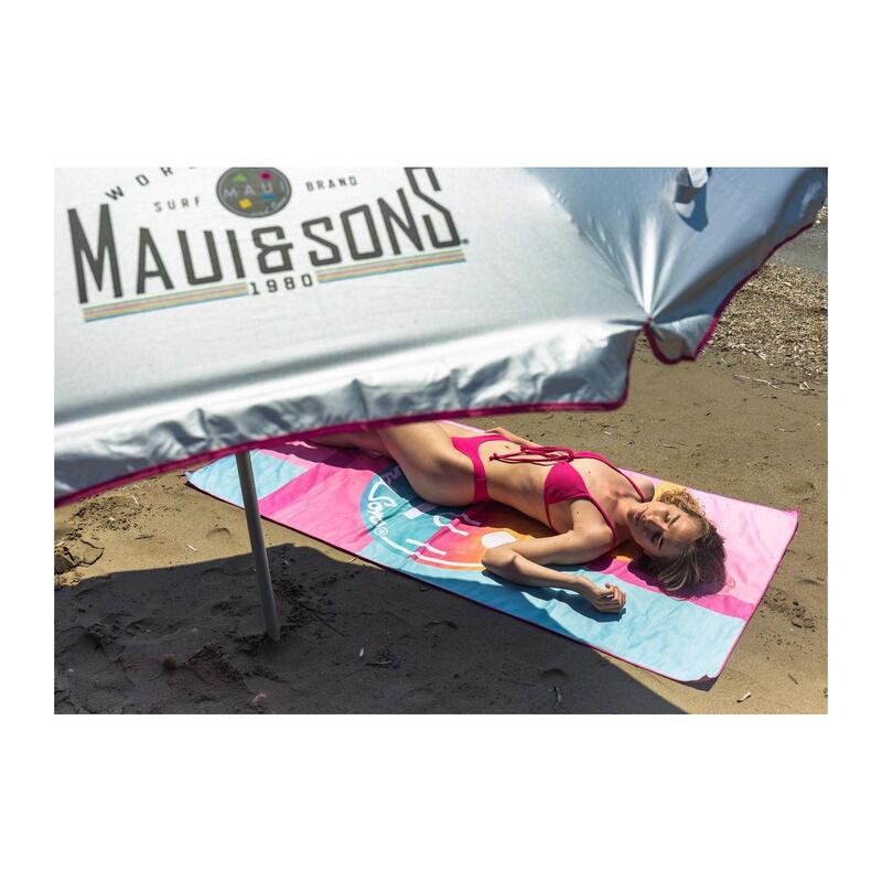 Prosop plajă MAUI & SONS microfibră Dryfast 90x180 cm print Original Surf roz