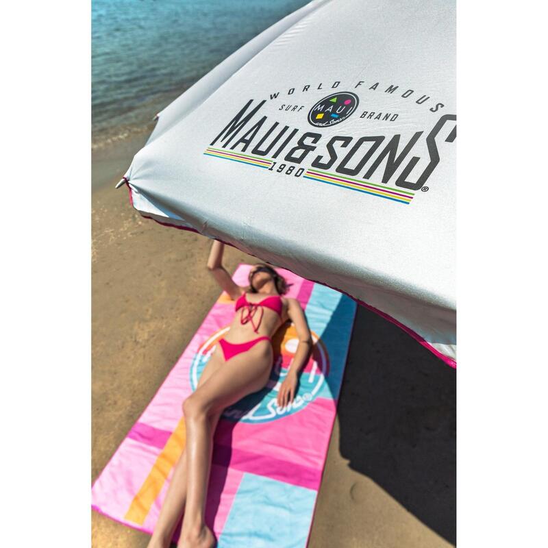 Prosop plajă MAUI & SONS microfibră Dryfast 90x180 cm print Original Surf roz