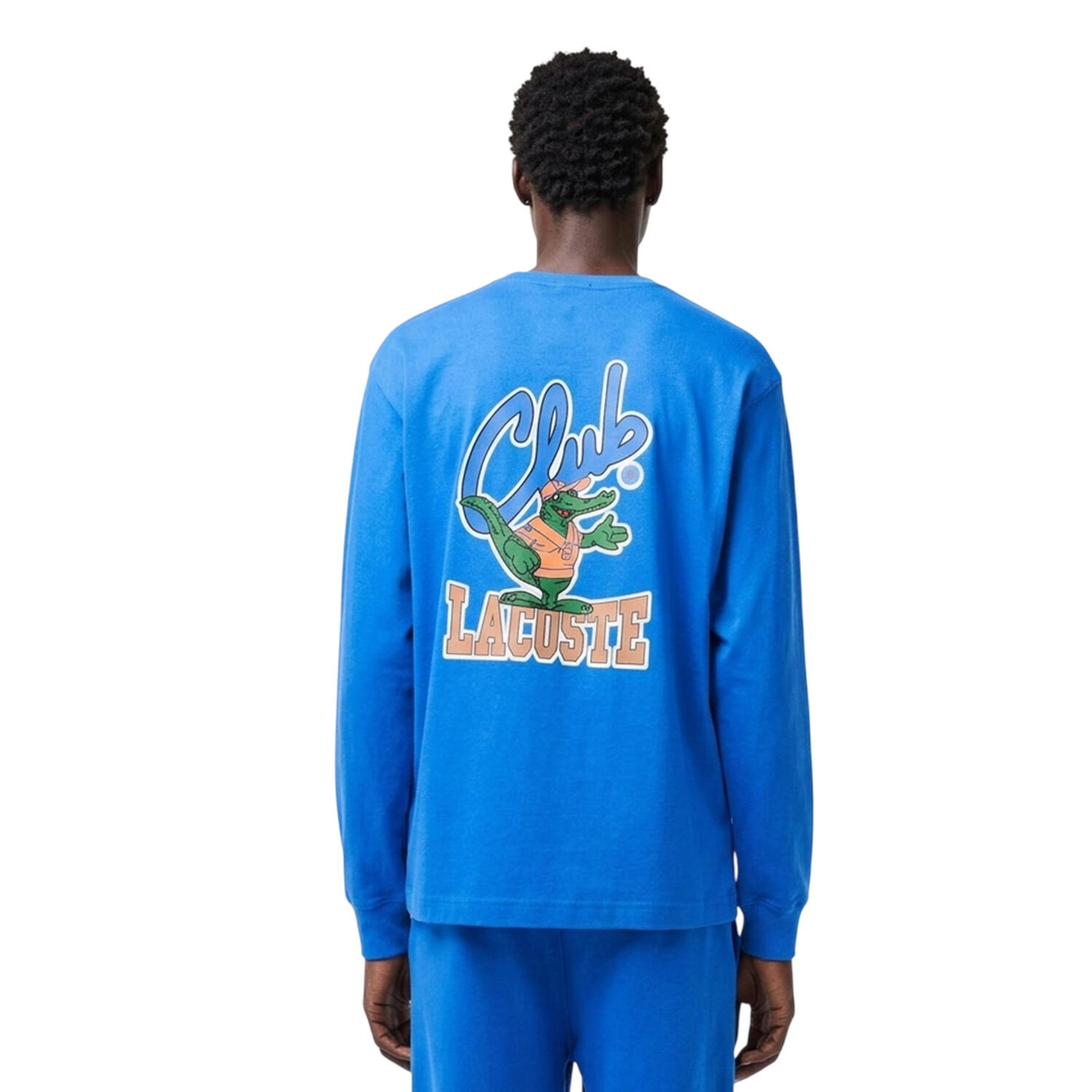 Unisex Adult Back Print Relaxed Fit LongSleeved TShirt (Blue) 2/2