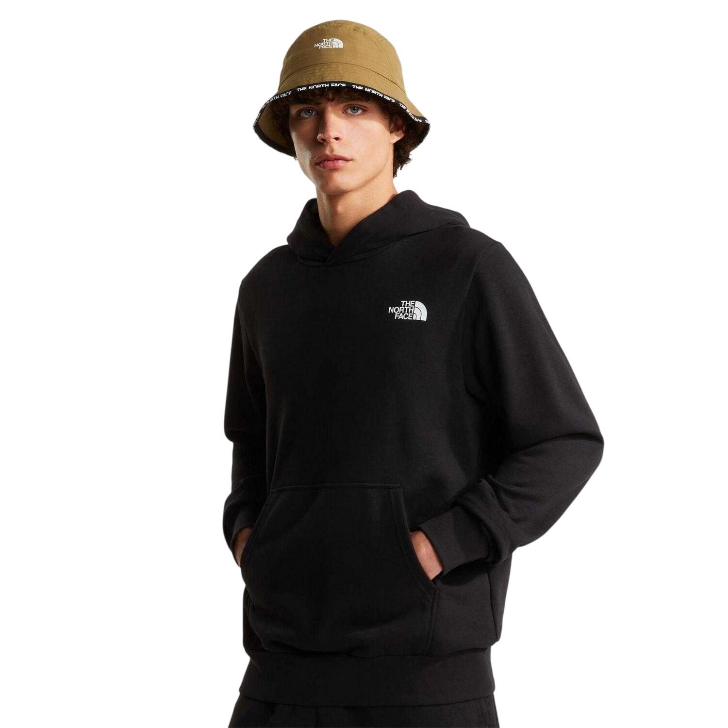 Mens Graphic Print Cotton Relaxed Fit Hoodie (Black) 3/4