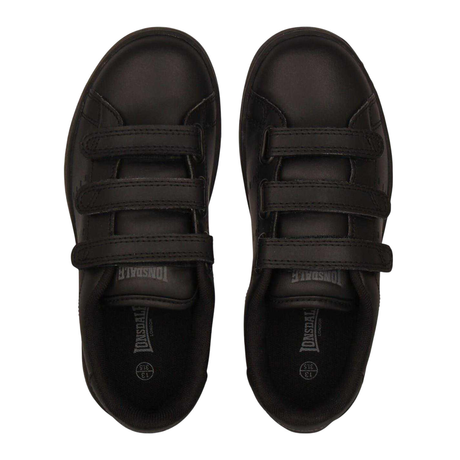"Leyton" Sneaker für , Leder, Klettverschluss, Flach Kinder Schwarz 3/4