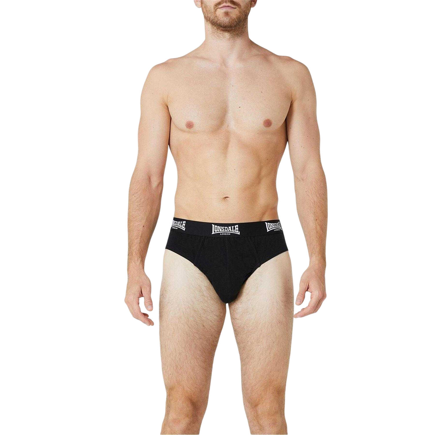 Mens Contrast Waistband Briefs (Pack of 2) (Black) 3/3