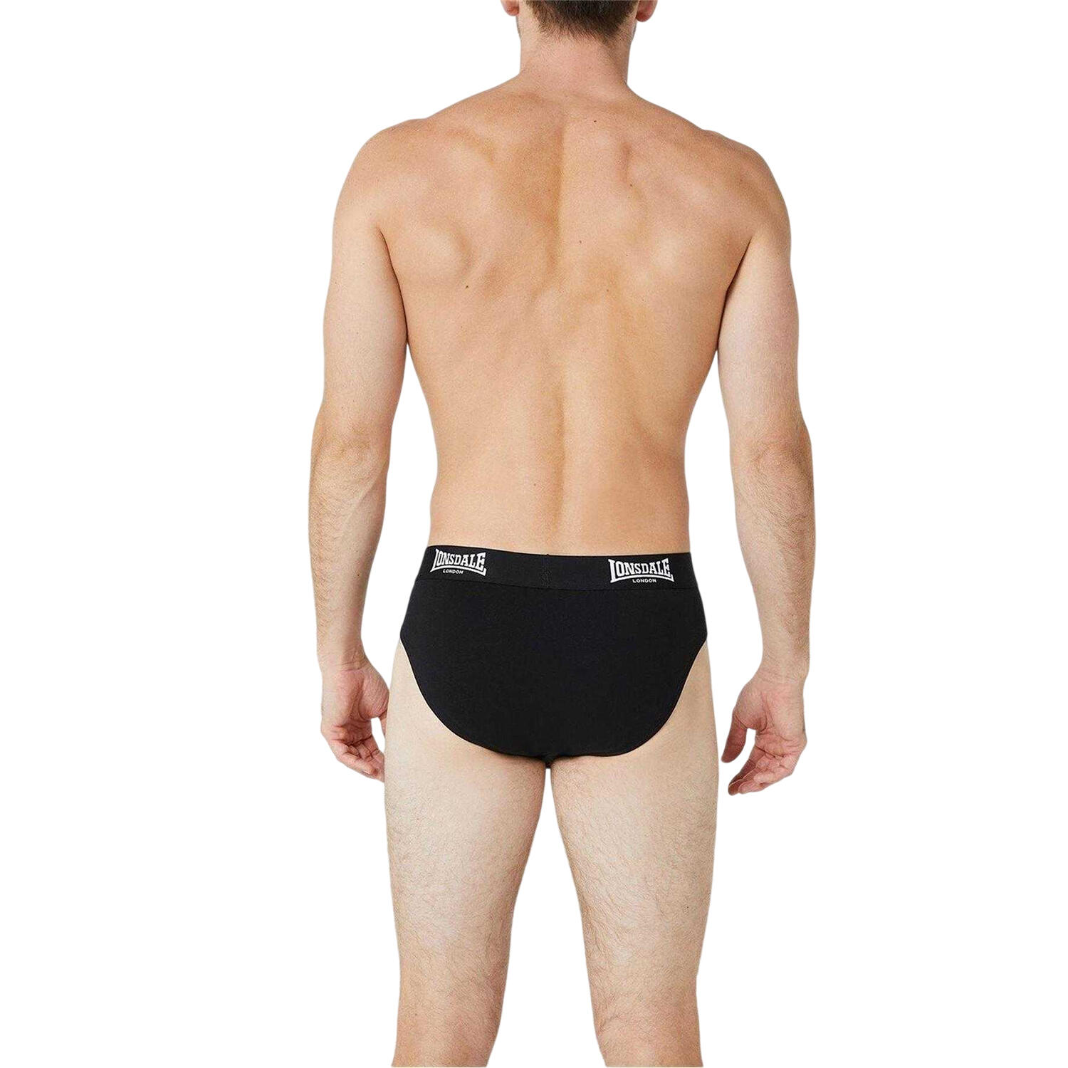 Mens Contrast Waistband Briefs (Pack of 2) (Black) 2/3