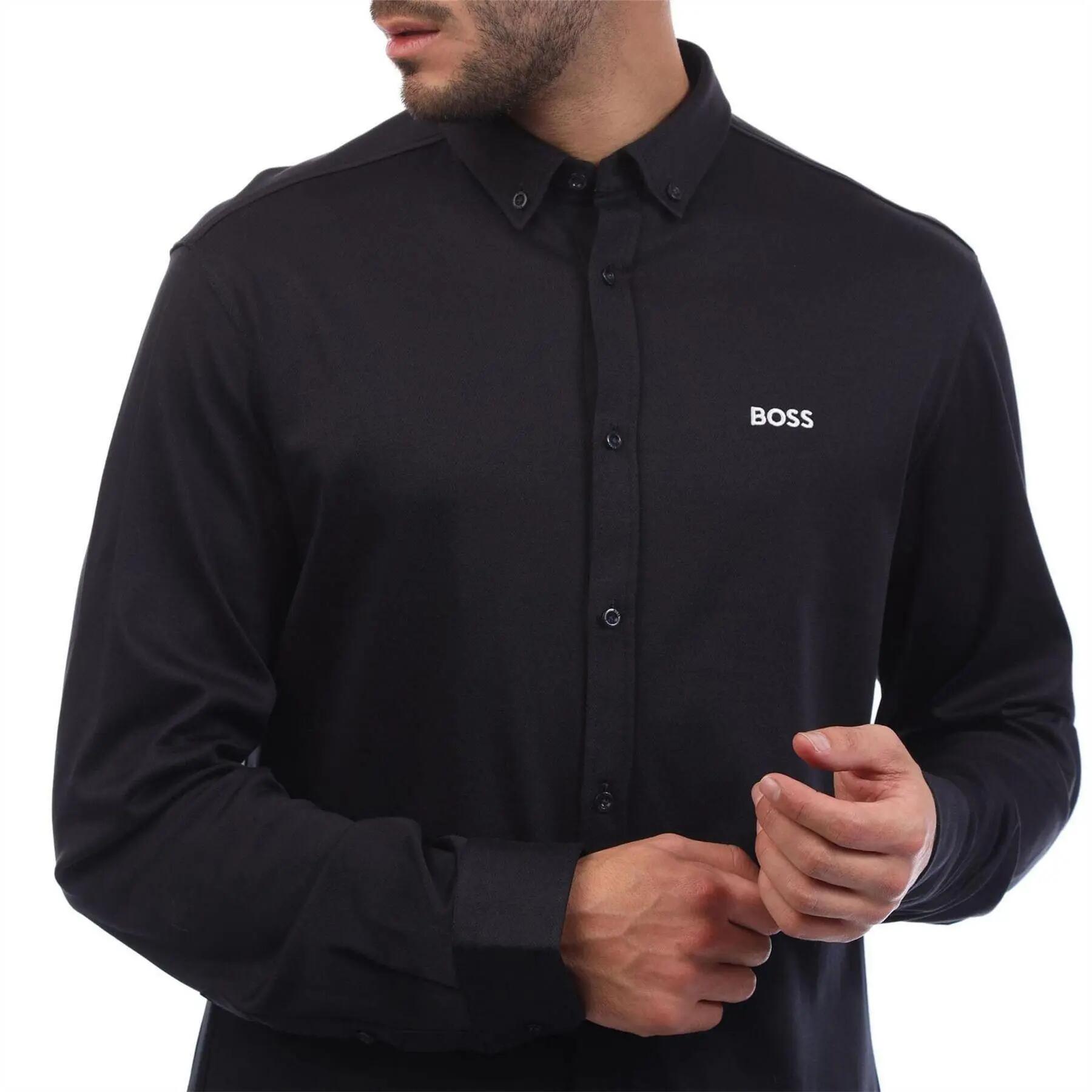 Camicia Regolare Uomo Boss Motion Blu Scuro 4/4