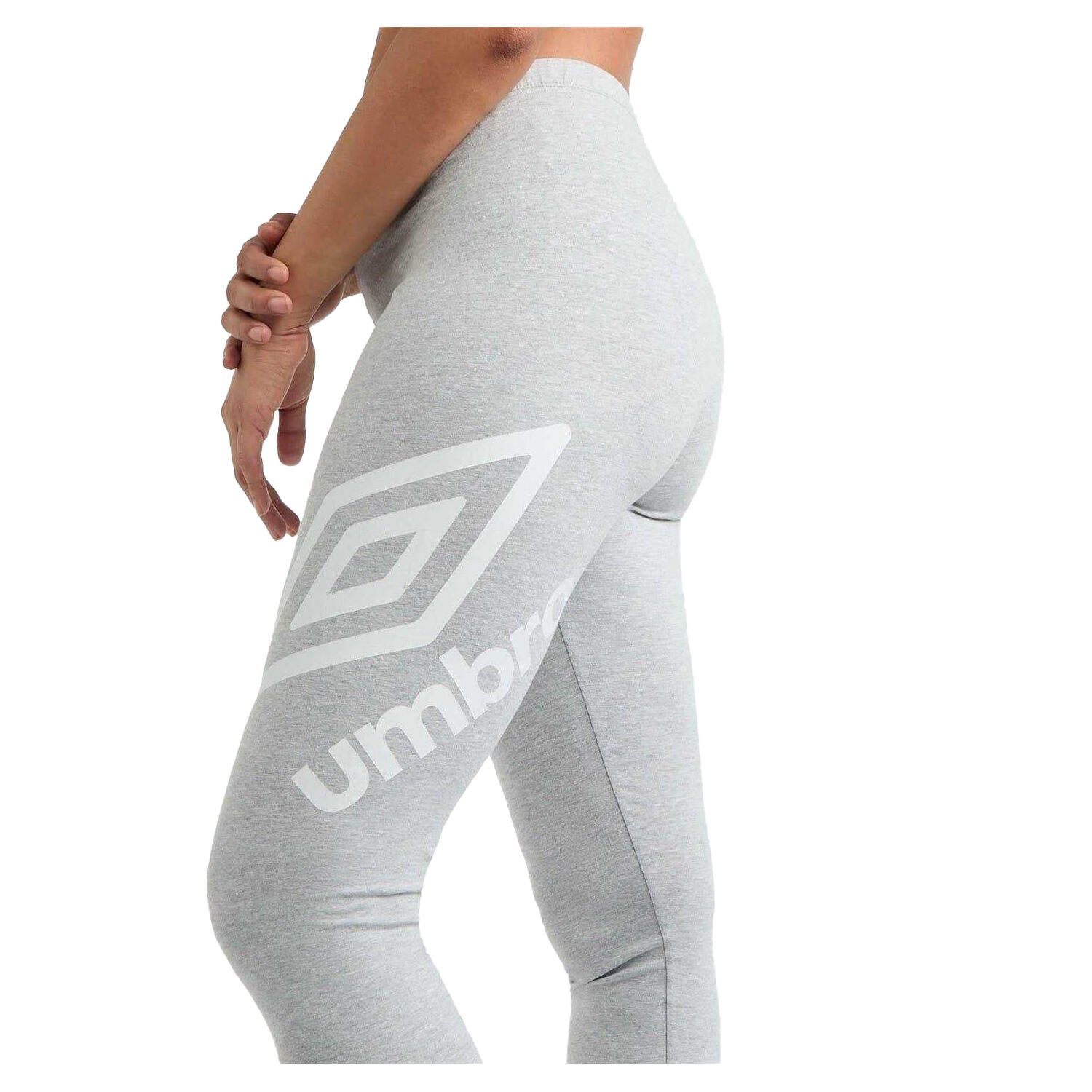 Legging Motif/style Logo Femme (Gris Chiné / Blanc) 4/4