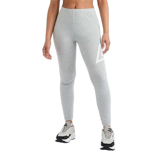 Legging Motif/style Logo Femme (Gris Chiné / Blanc)