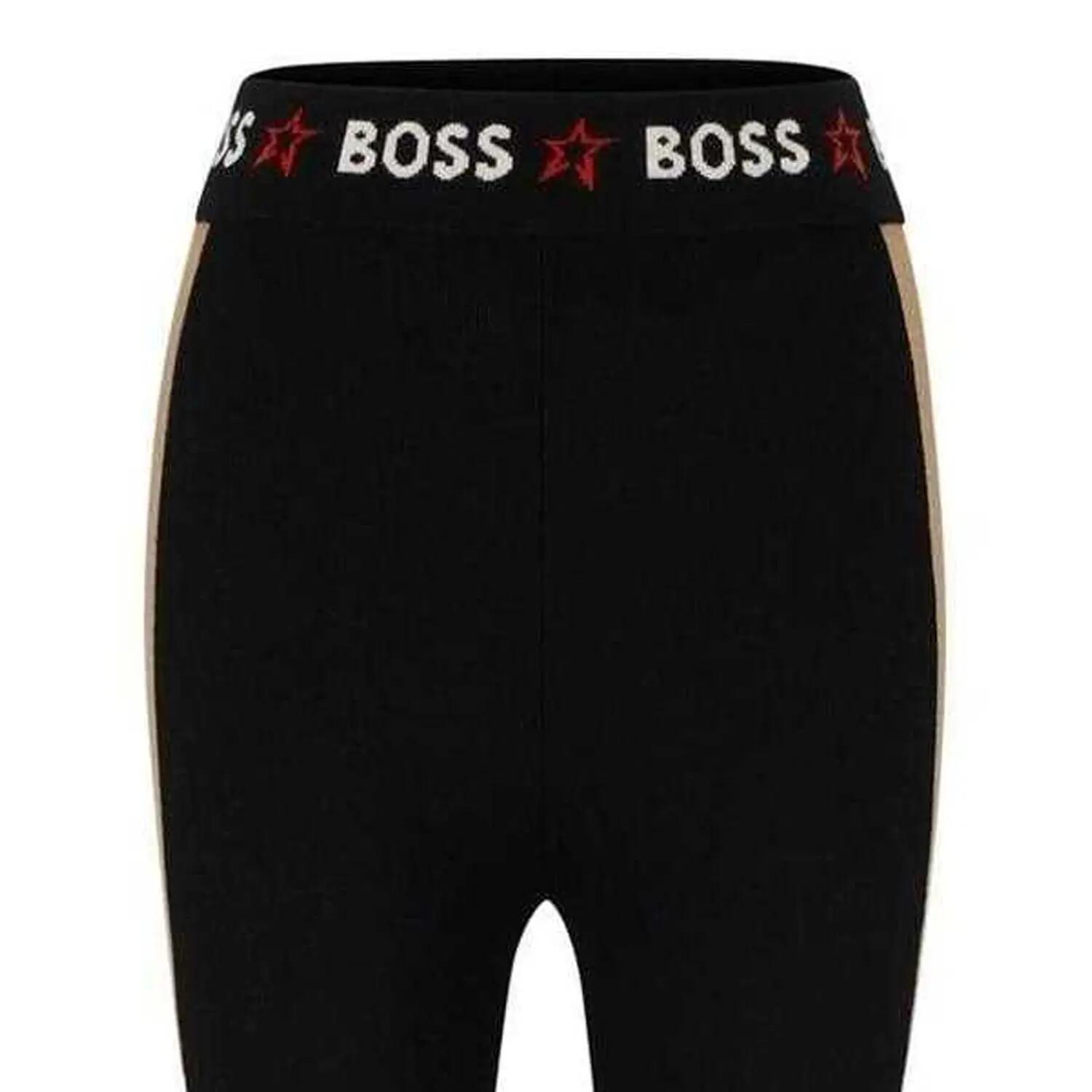 Womens/Ladies Elasticated Colour Block Leggings (Black) 2/2