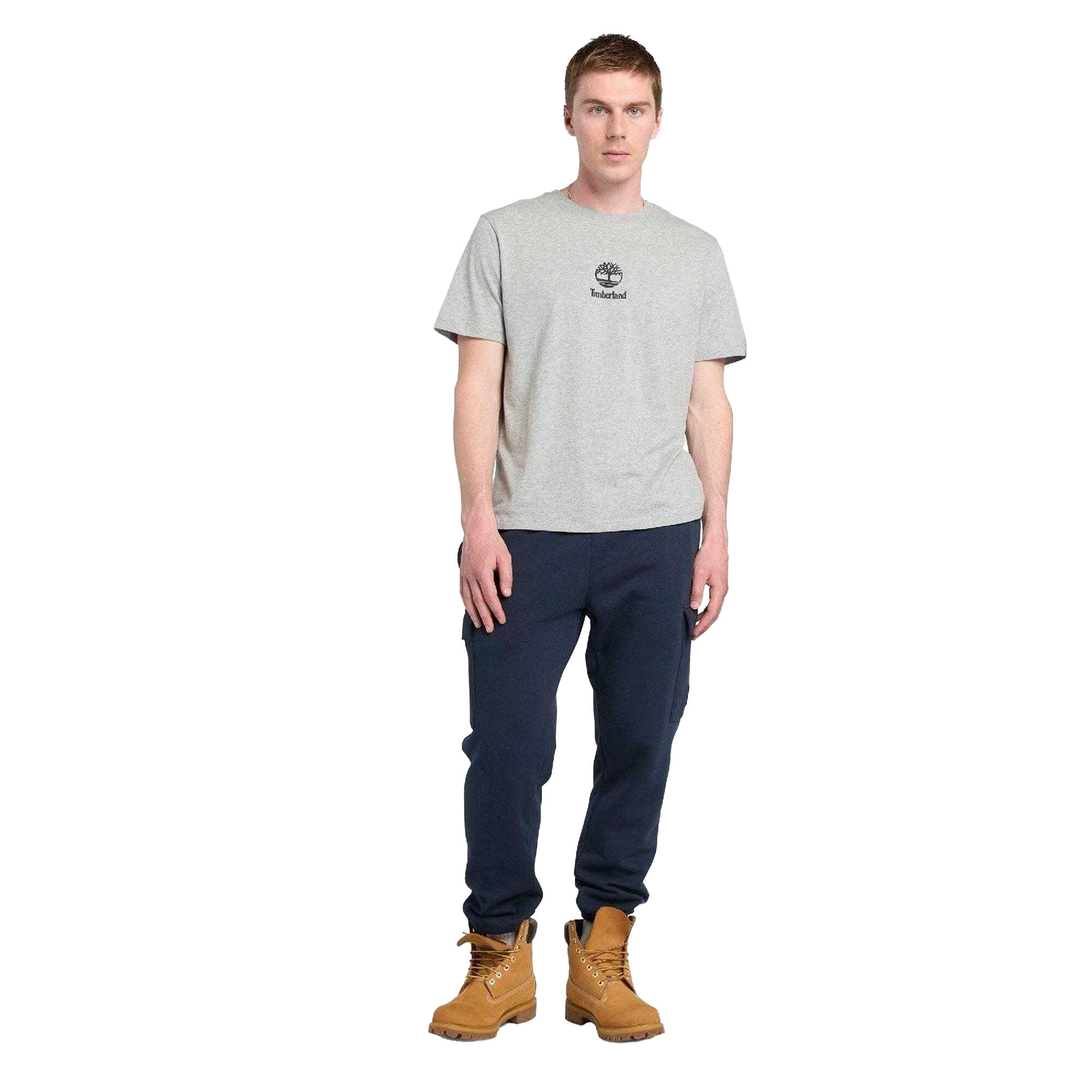 Maglietta Logo Stack Uomo Timberland Grigio 4/4