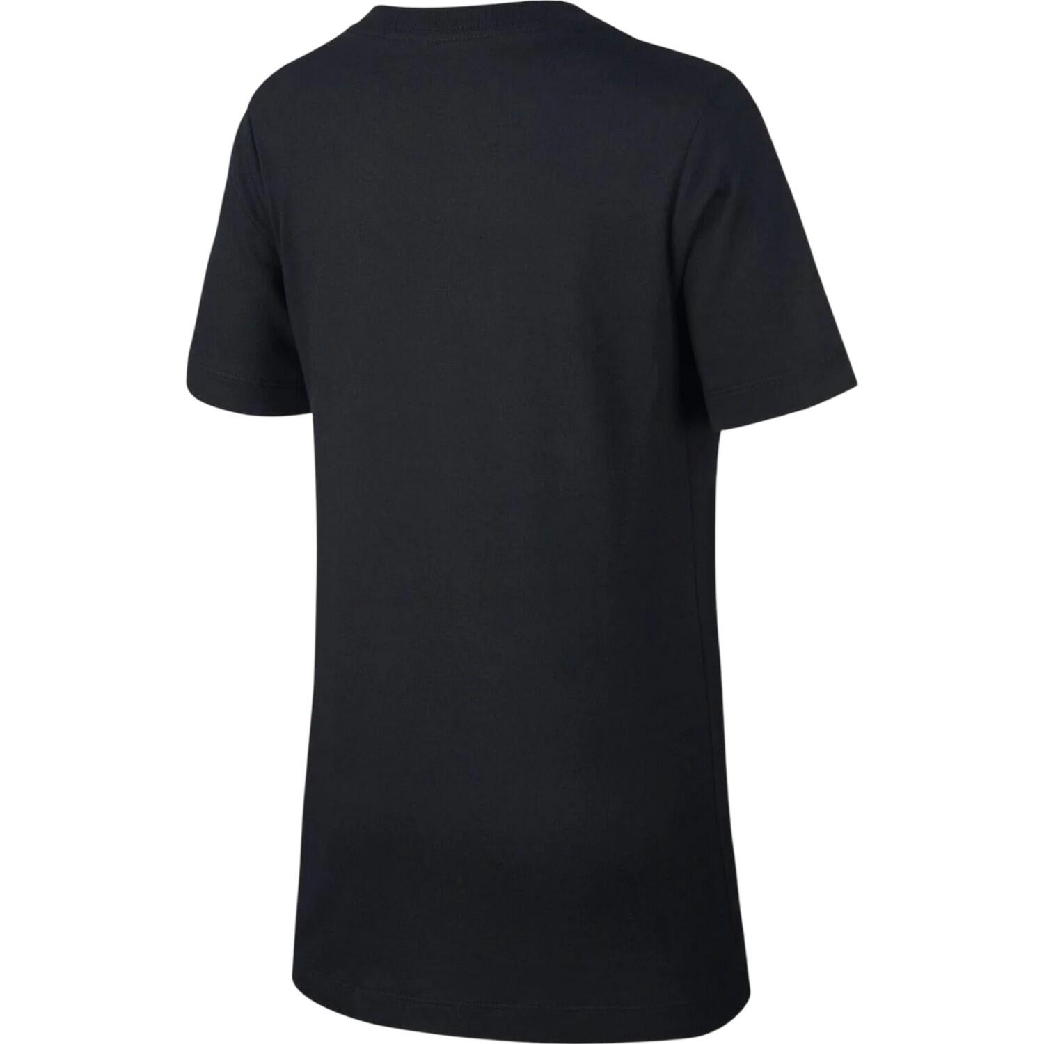 Camiseta Futura Diseño Logotipo Clásico para Niños/Niñas Negro 3/4