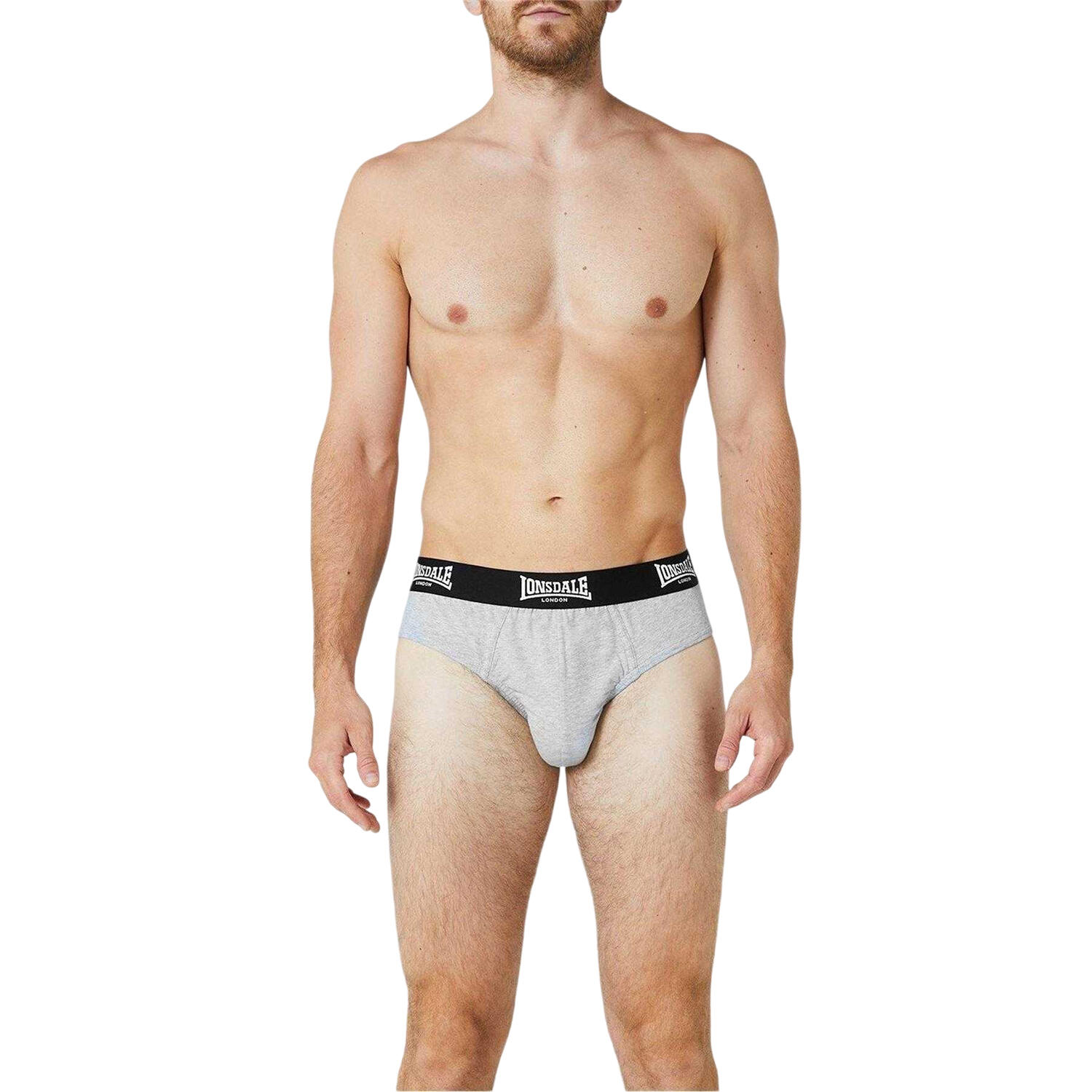Slips für , Kontrastfarbener Bund (2erPack) Herren Grau 3/3