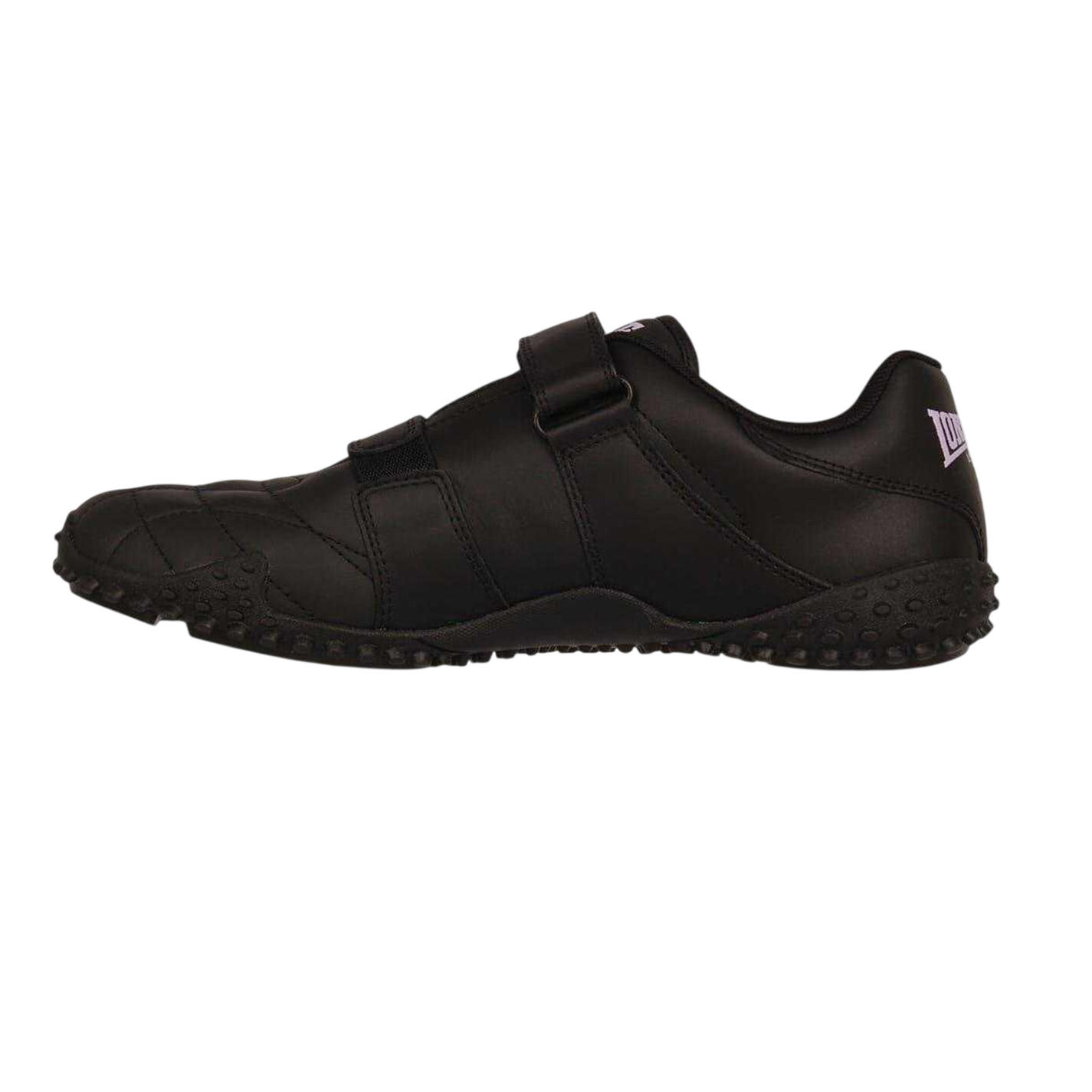 "Fulham" Sneaker für , Leder, Klettverschluss Damen Schwarz/Lavendel 3/4