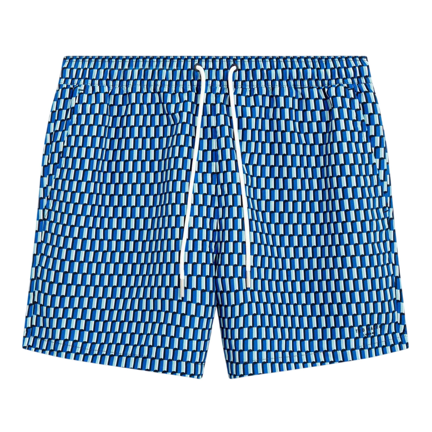 Short De Bain Motif/style Imprimé Homme (Bleu Vif) 2/4