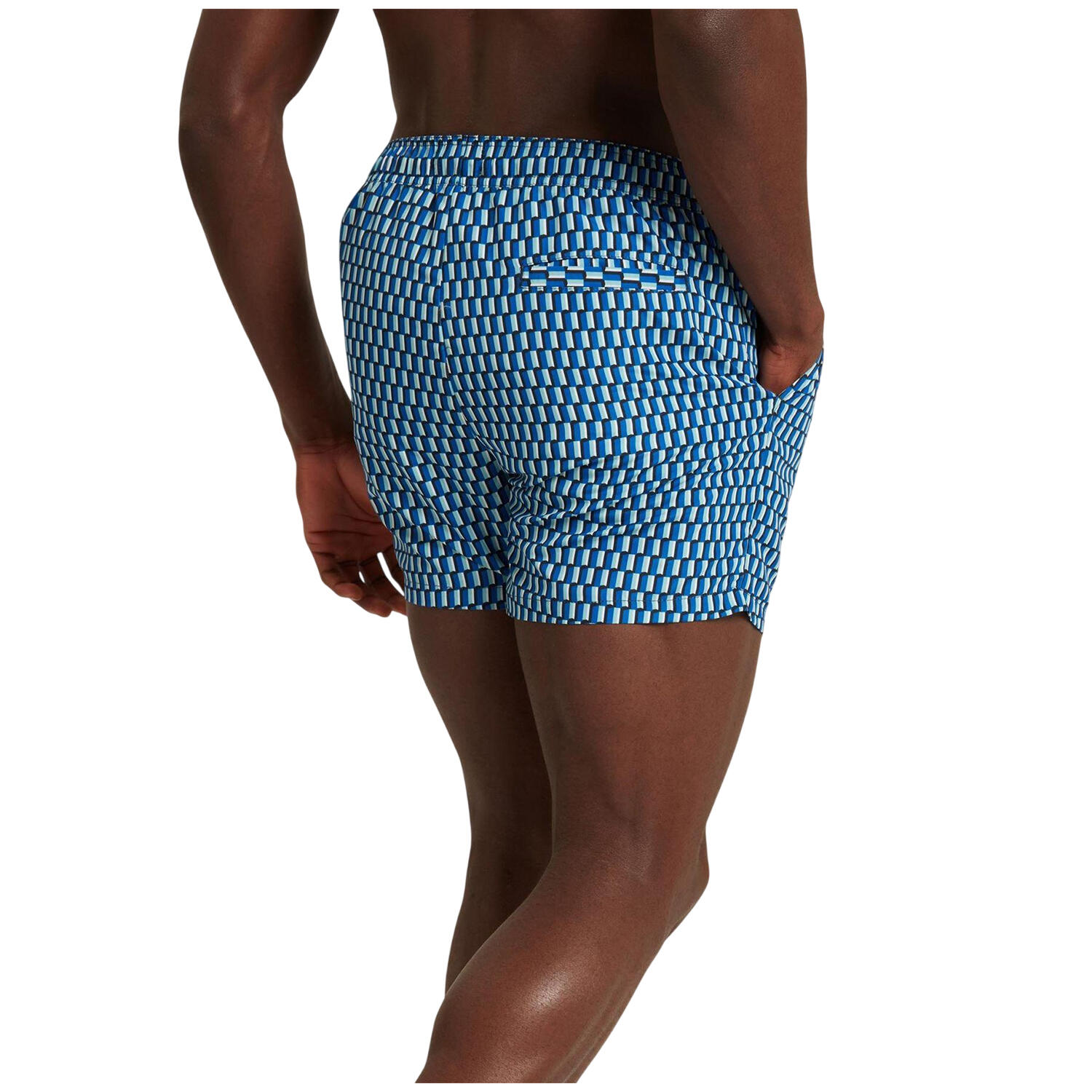 Short De Bain Motif/style Imprimé Homme (Bleu Vif) 4/4