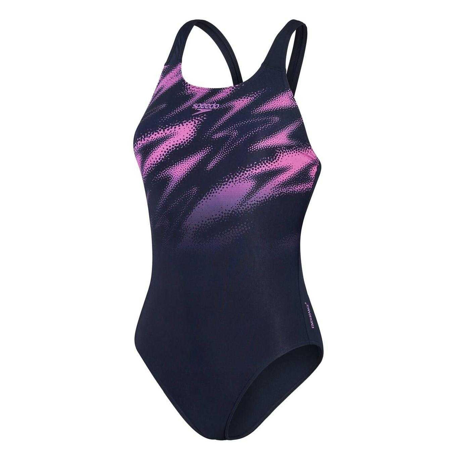 Maillot De Bain 1 Pièce Motif/style Graffiti HYPER BOOM Femme (Bleu Marine / 2/4