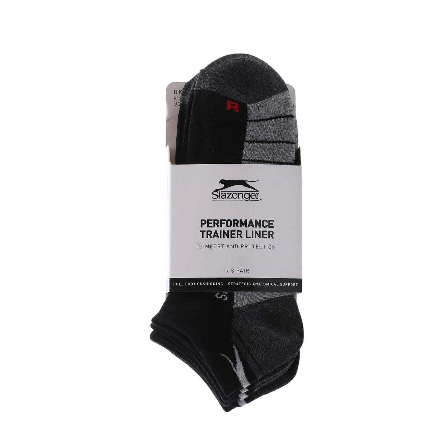 Mens Cushioned Trainer Socks (Pack of 3) (Black) 3/3