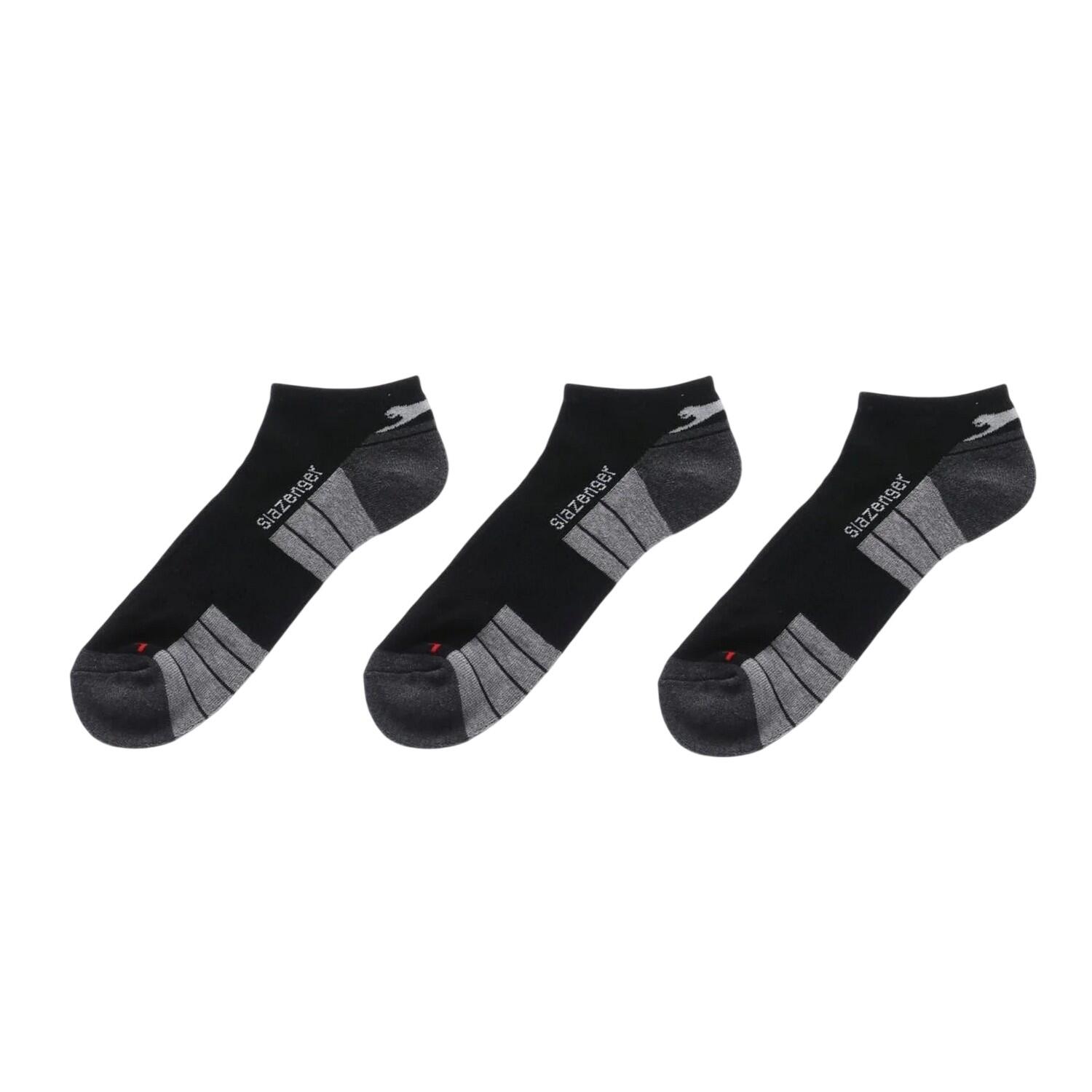 Mens Cushioned Trainer Socks (Pack of 3) (Black) 2/3