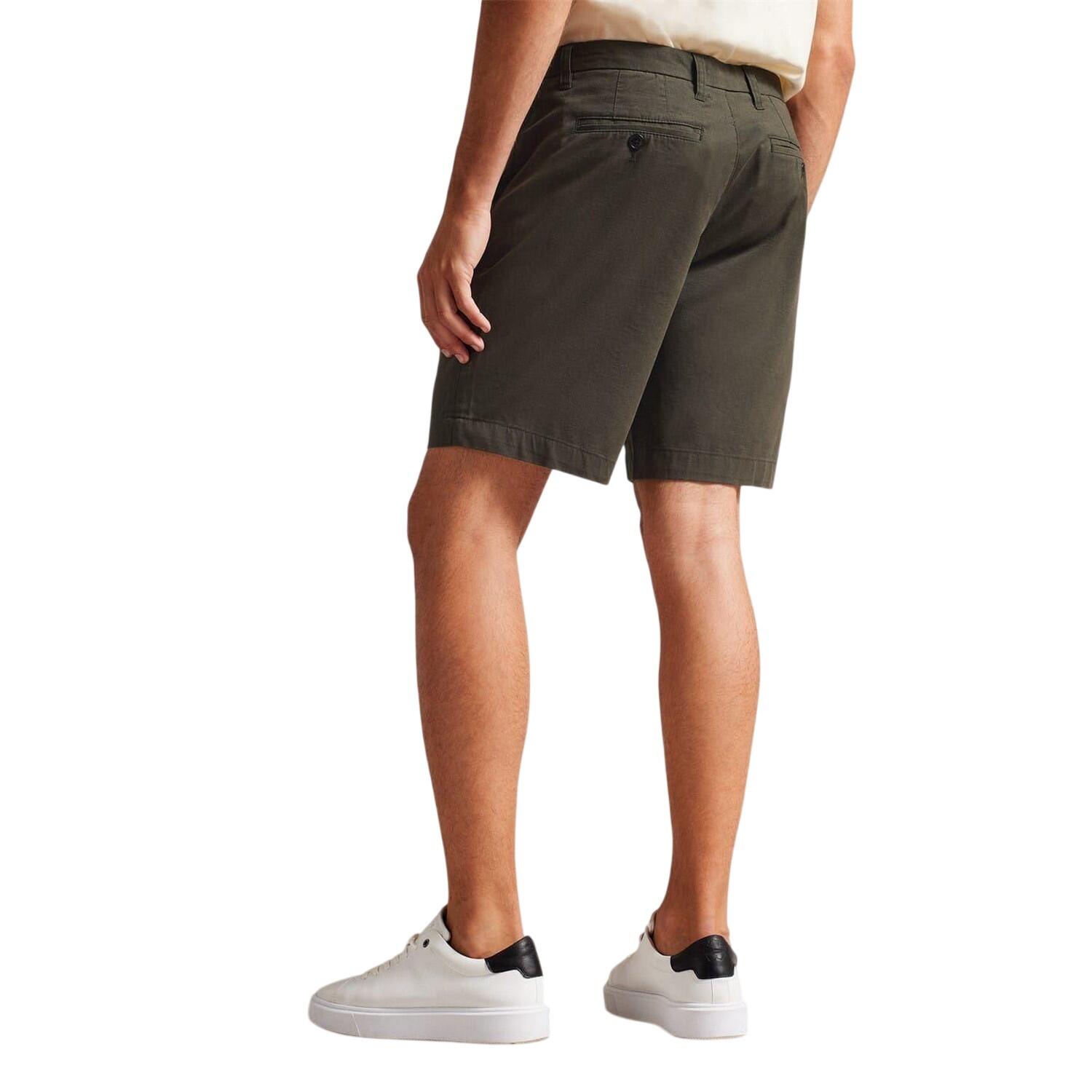 Chino Kurze Hose für Herren Khaki-Ton 3/4