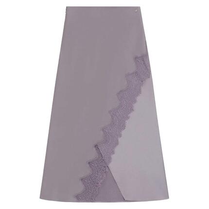 Langer Rock für , Satin Damen Violett