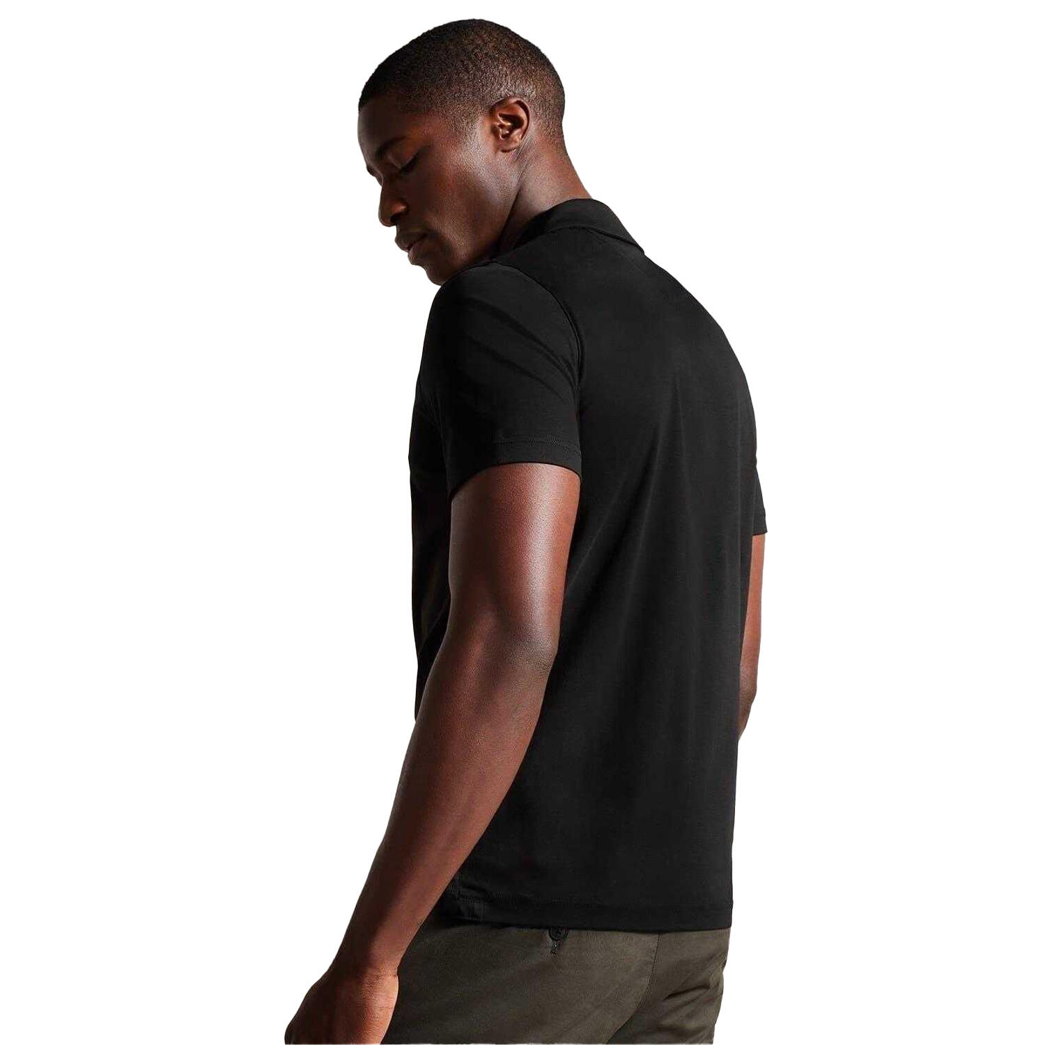 "Zeiter" Poloshirt für , Baumwolle Herren Schwarz 3/4