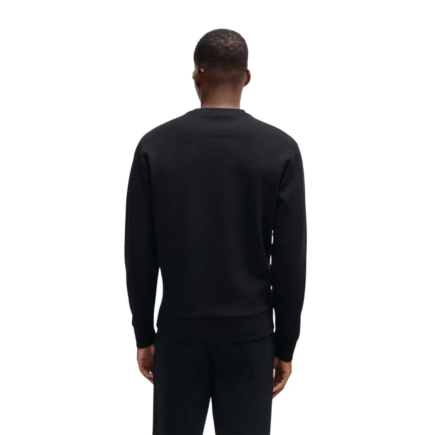 Mens Wordmark Crew Neck Sweatshirt (Black) 3/4