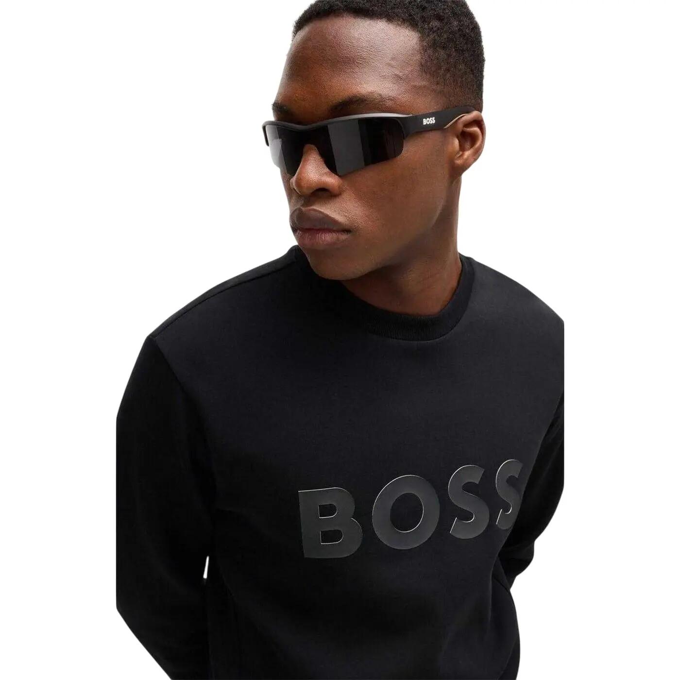 Mens Wordmark Crew Neck Sweatshirt (Black) 4/4