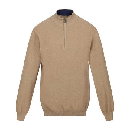 Sweat Uni À Col Montant Zippé KEATON Homme (Beige Foncé)