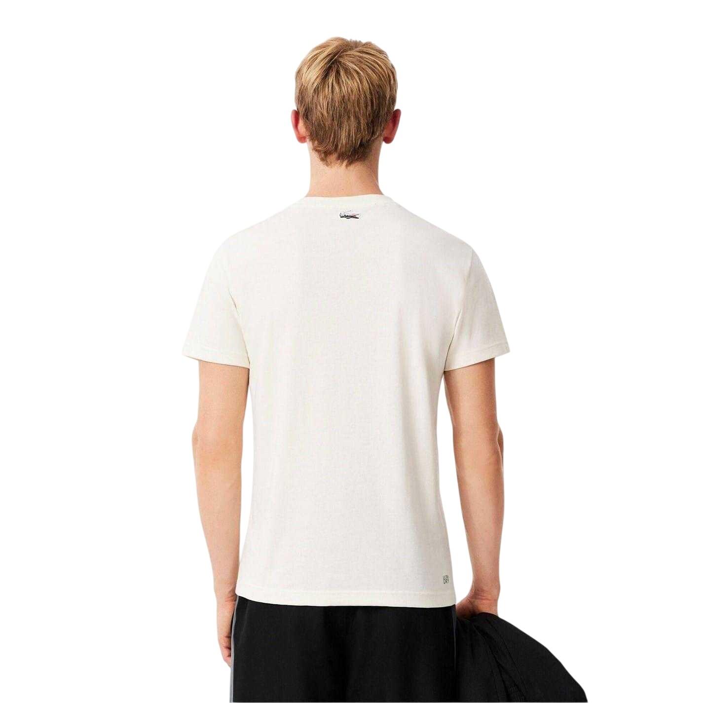 Maglietta Stampa Coccodrillo Maglia Uomo Lacoste Bianco 2/4