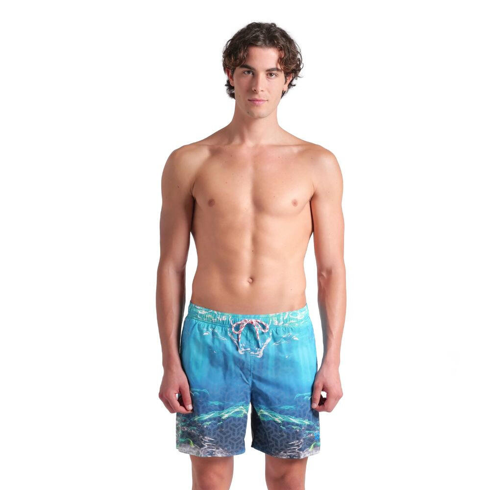 Bañador de playa Water Prints Beach Boxer hombre Aqua natación Hombre Azul Arena 2/3