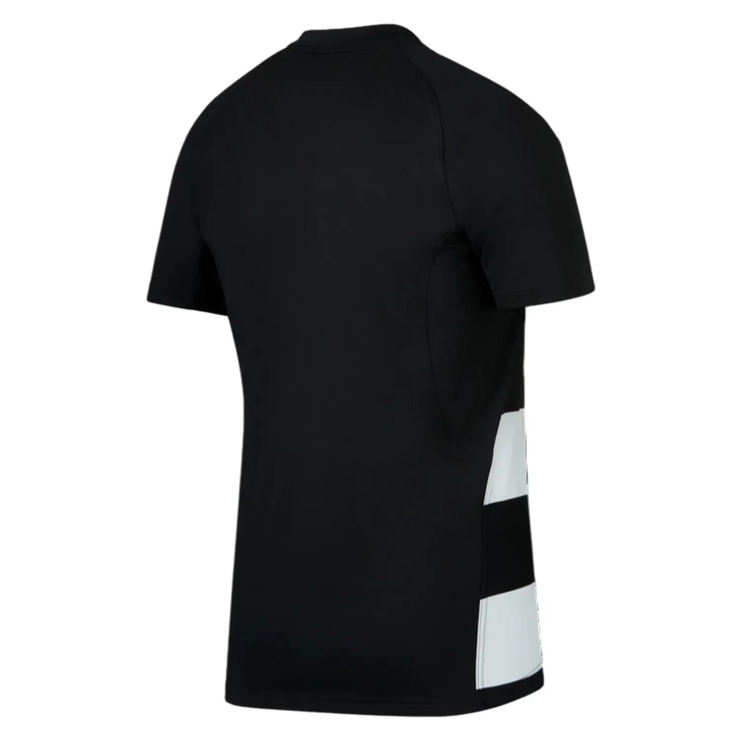 Tshirt Manches Raglan Rugby Motif/style Rayures Contrastées Homme (Noir / Blanc) 2/2