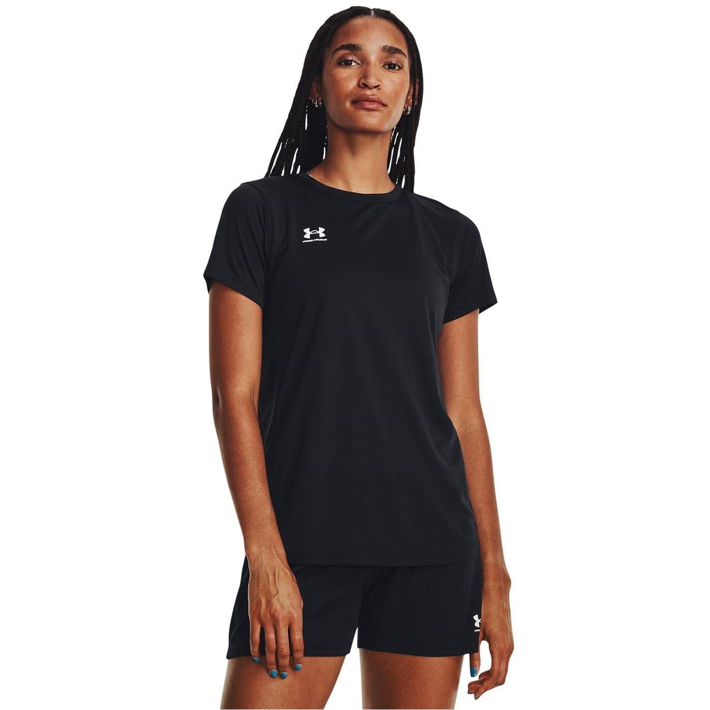Maglietta Allenamento Donna Under Armour Challenger Nero Bianco 2/4