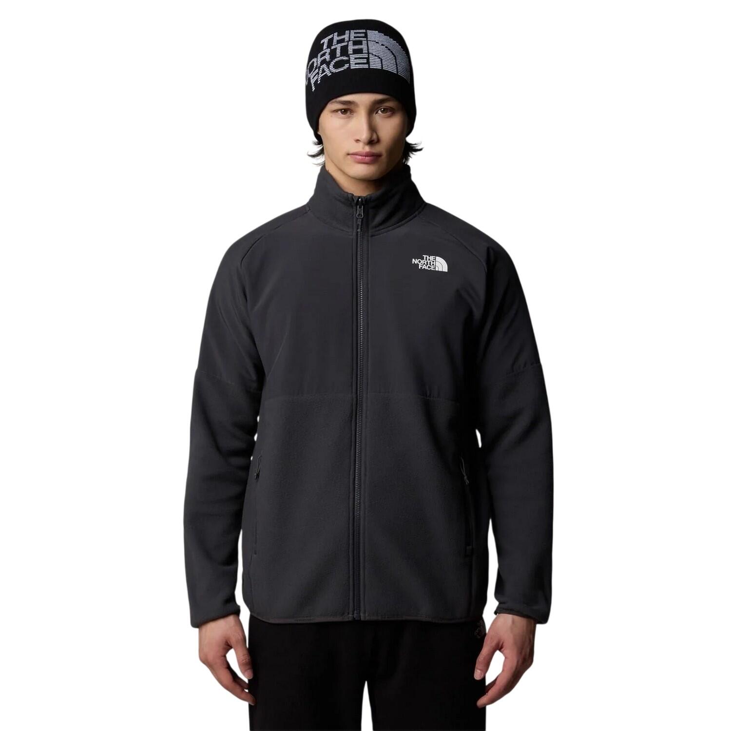 Mens Glacier Funnel Neck Raglan Fleece Jacket (Black/Grey) 3/4
