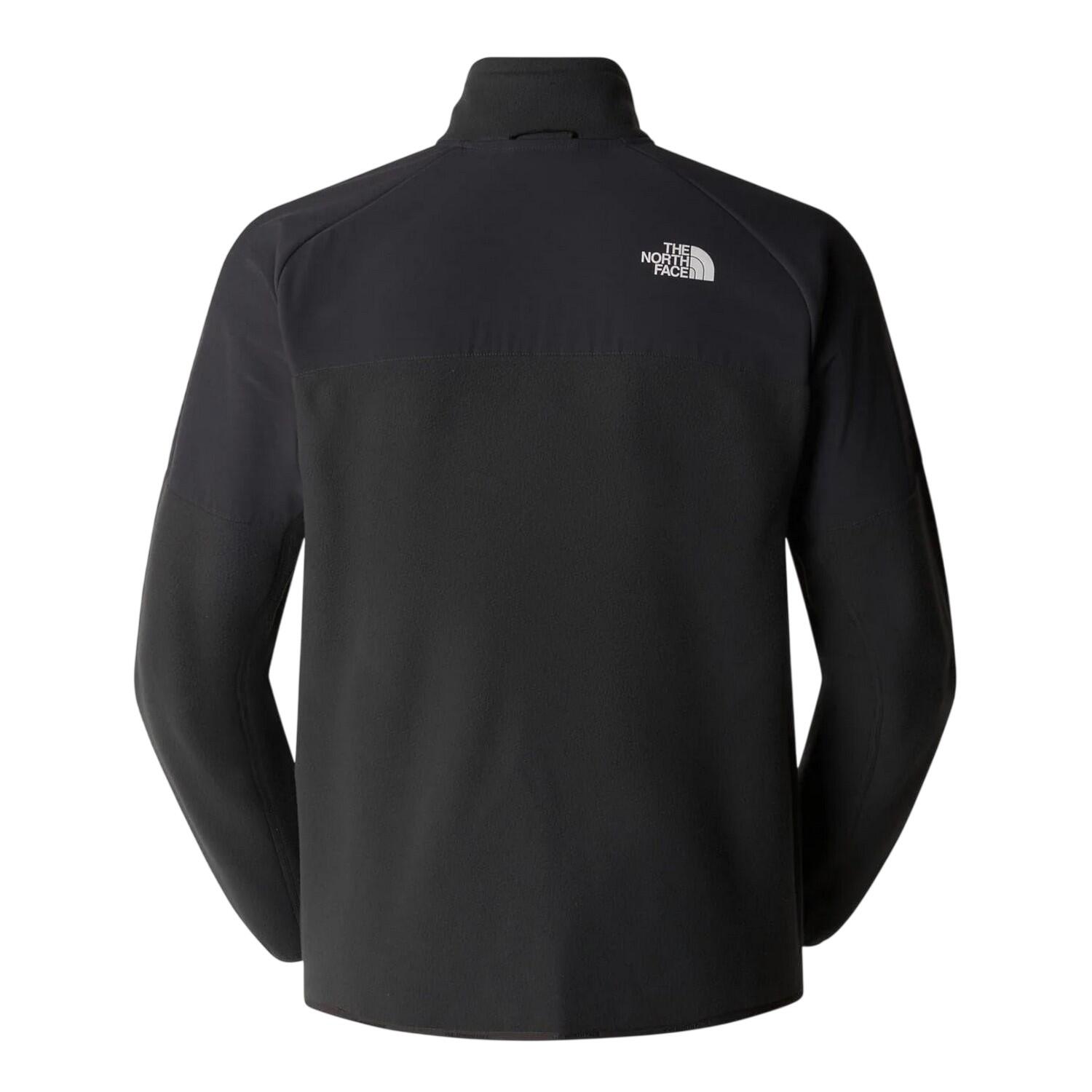 Mens Glacier Funnel Neck Raglan Fleece Jacket (Black/Grey) 2/4